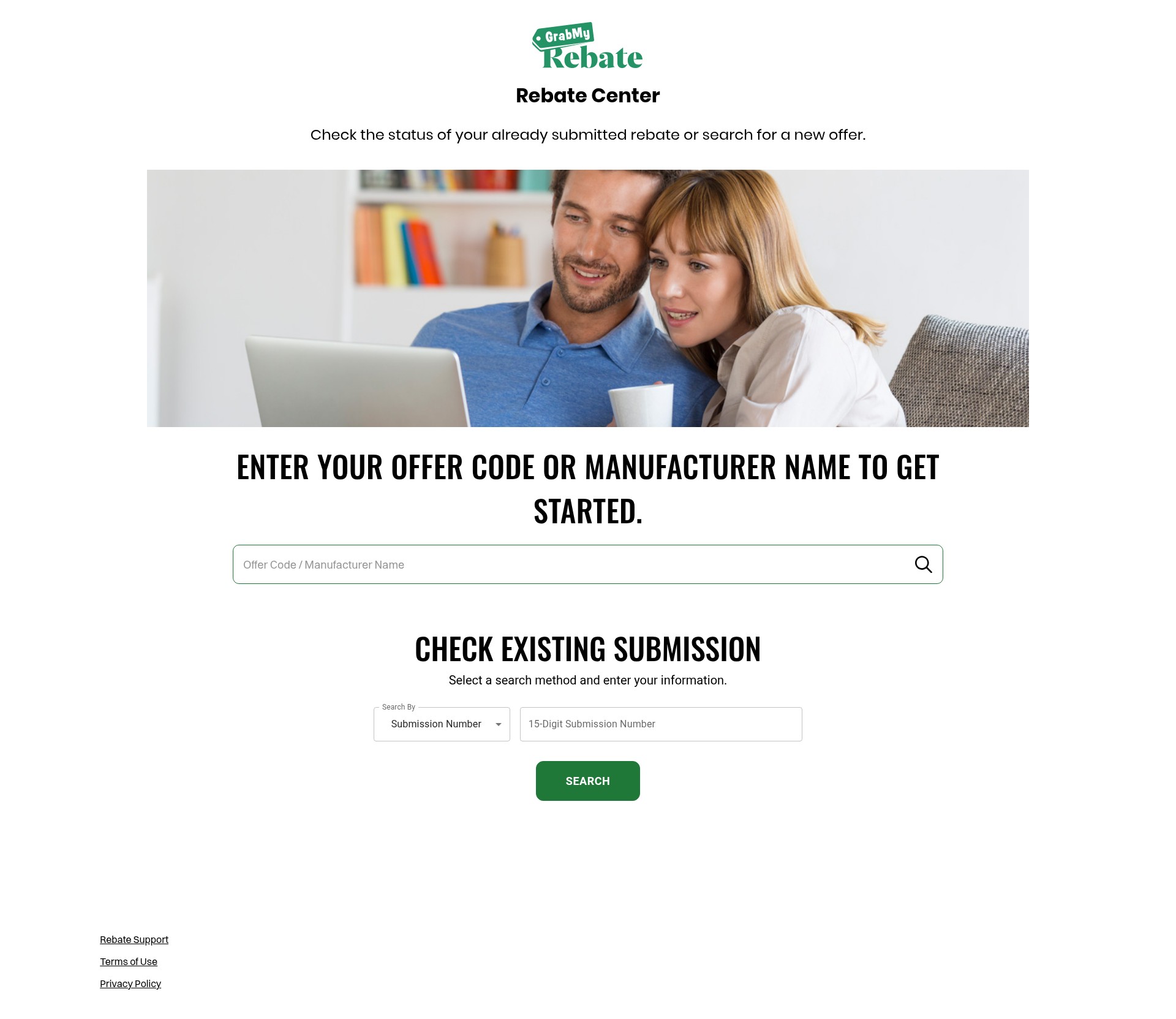 Screenshot of grabmyrebate.com