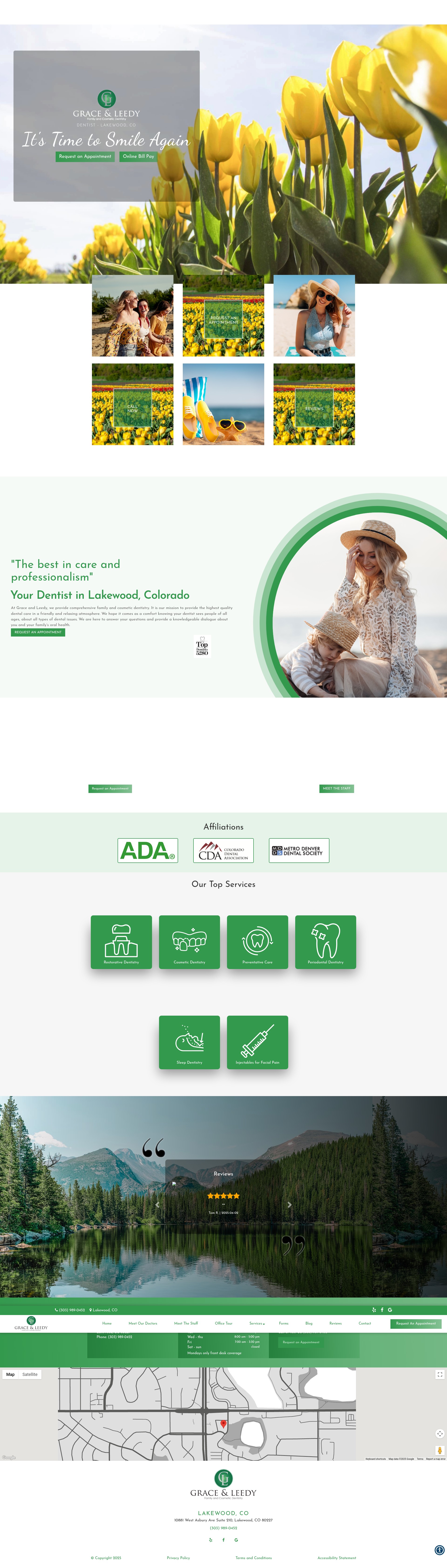 Screenshot of graceleedydentistry.com