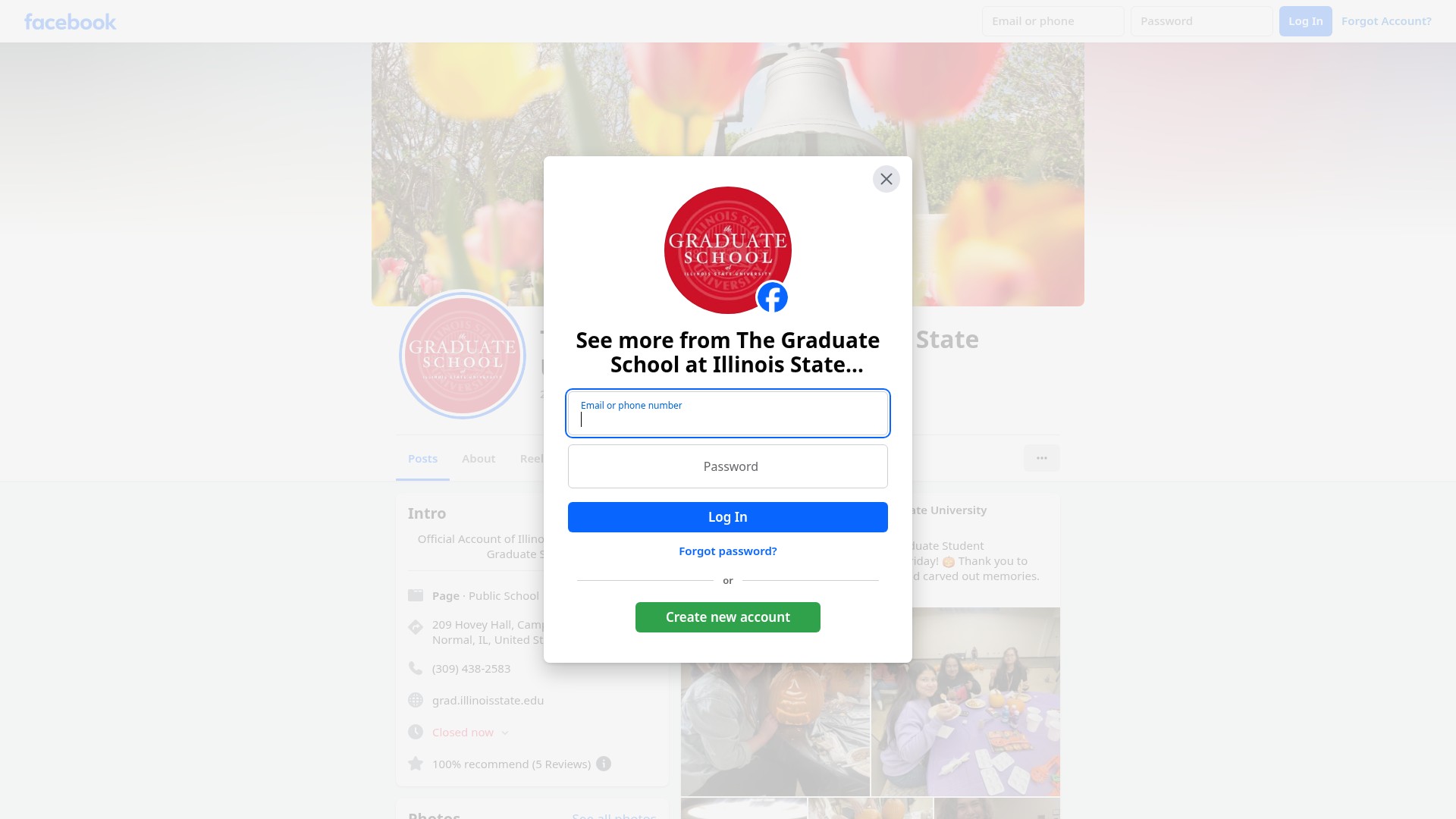 Screenshot of grad.illinoisstate.edu