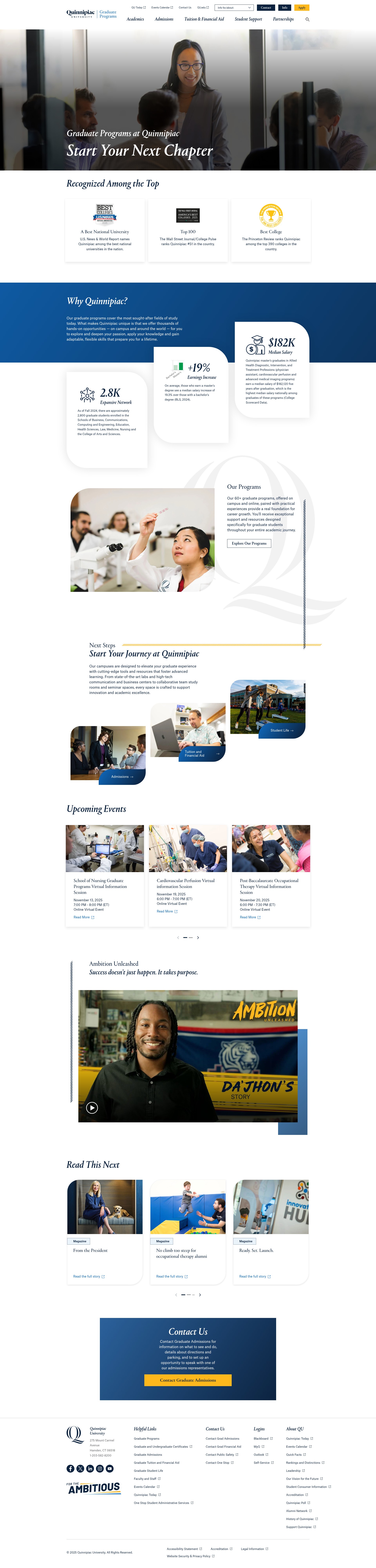 Screenshot of grad.qu.edu