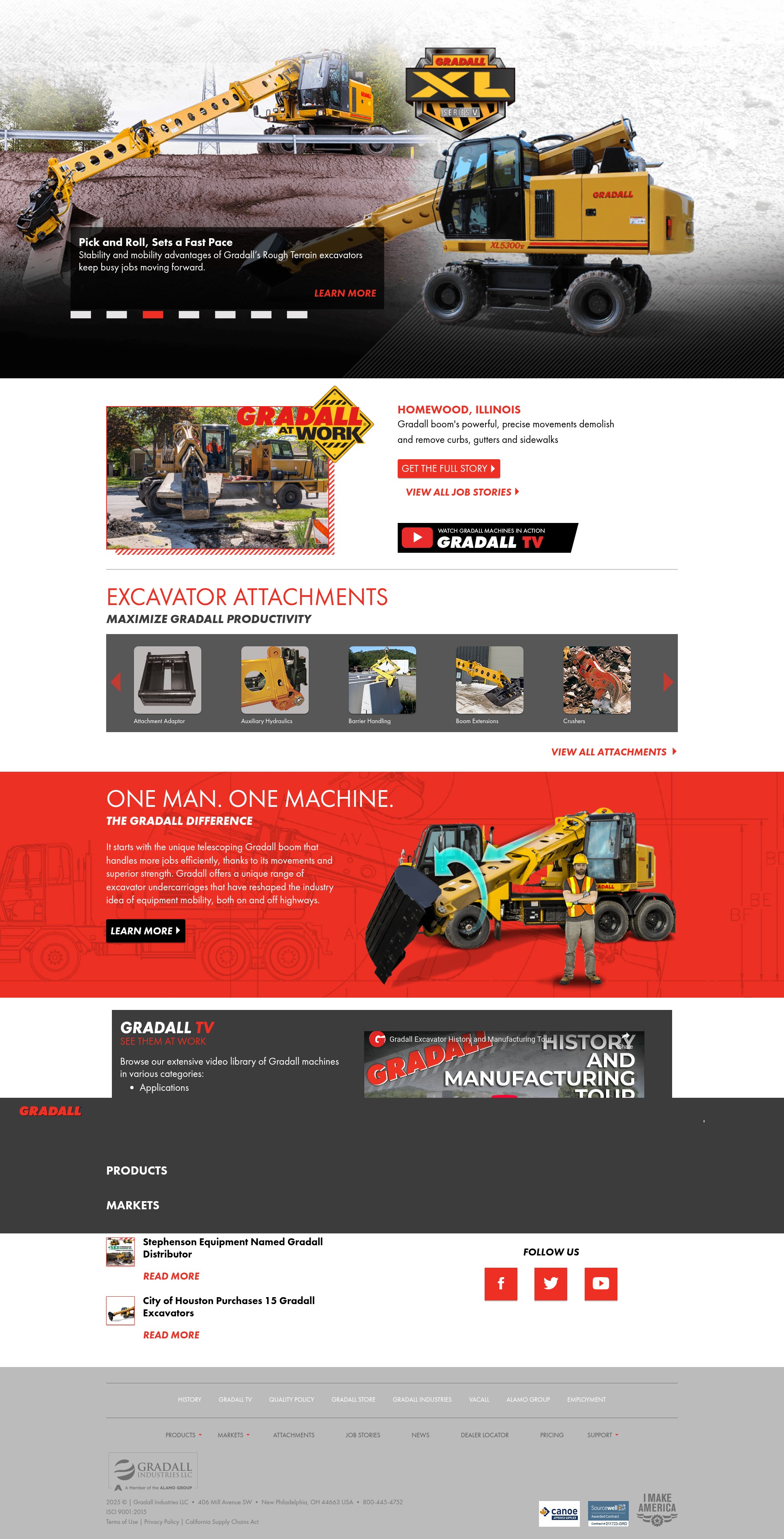 Screenshot of gradall.com