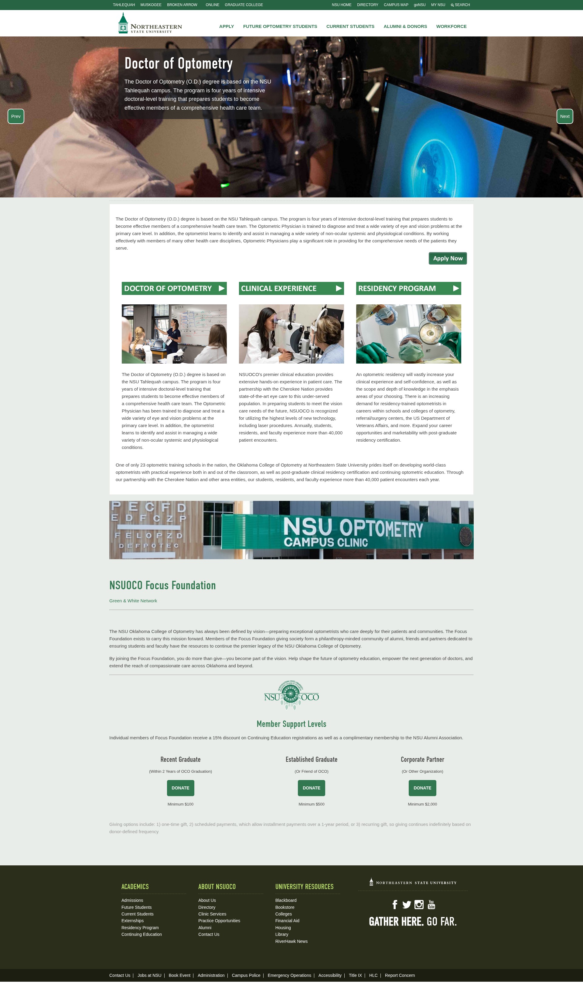 Screenshot of gradcollege.nsuok.edu