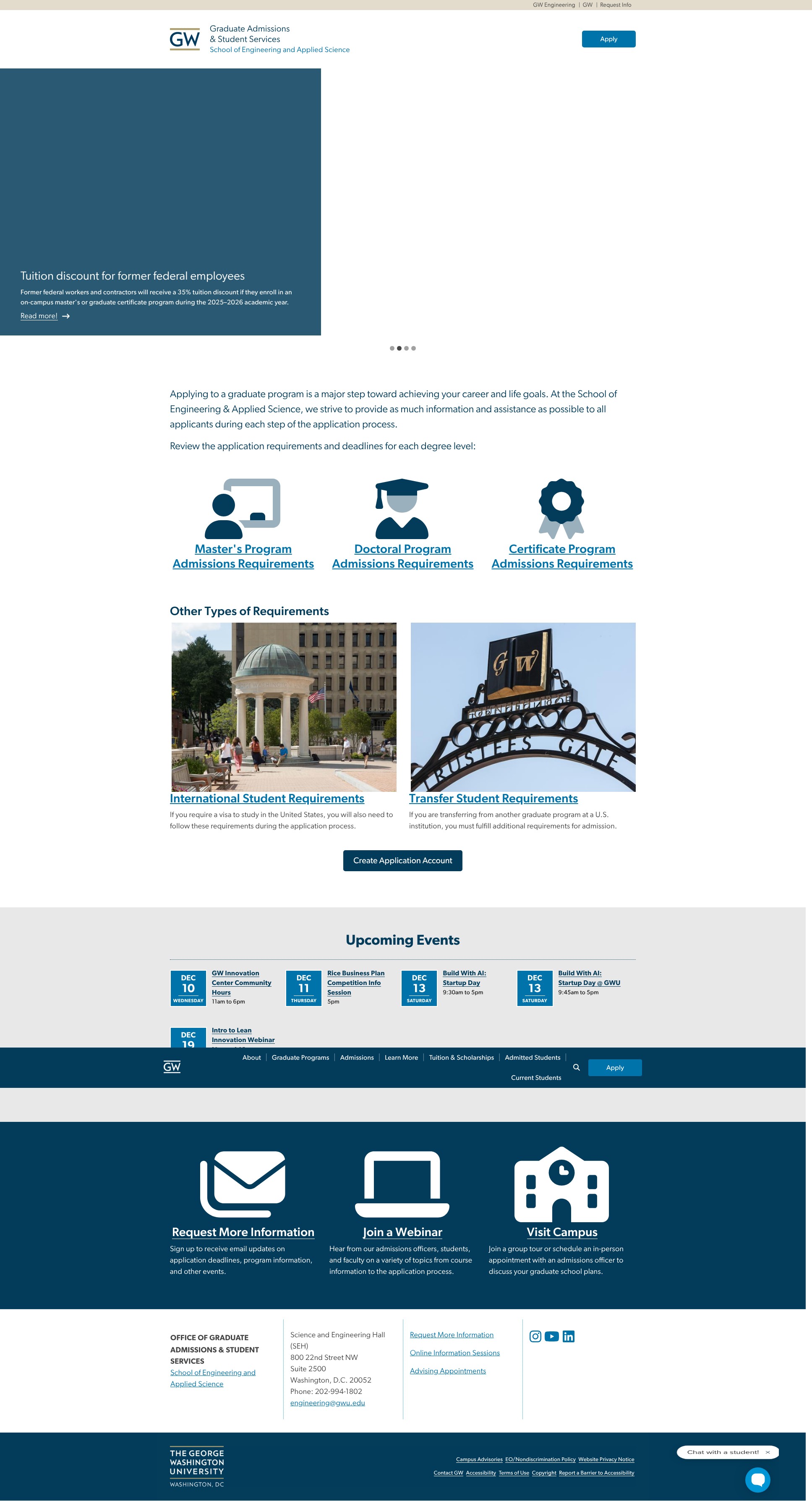 Screenshot of graduate.engineering.gwu.edu