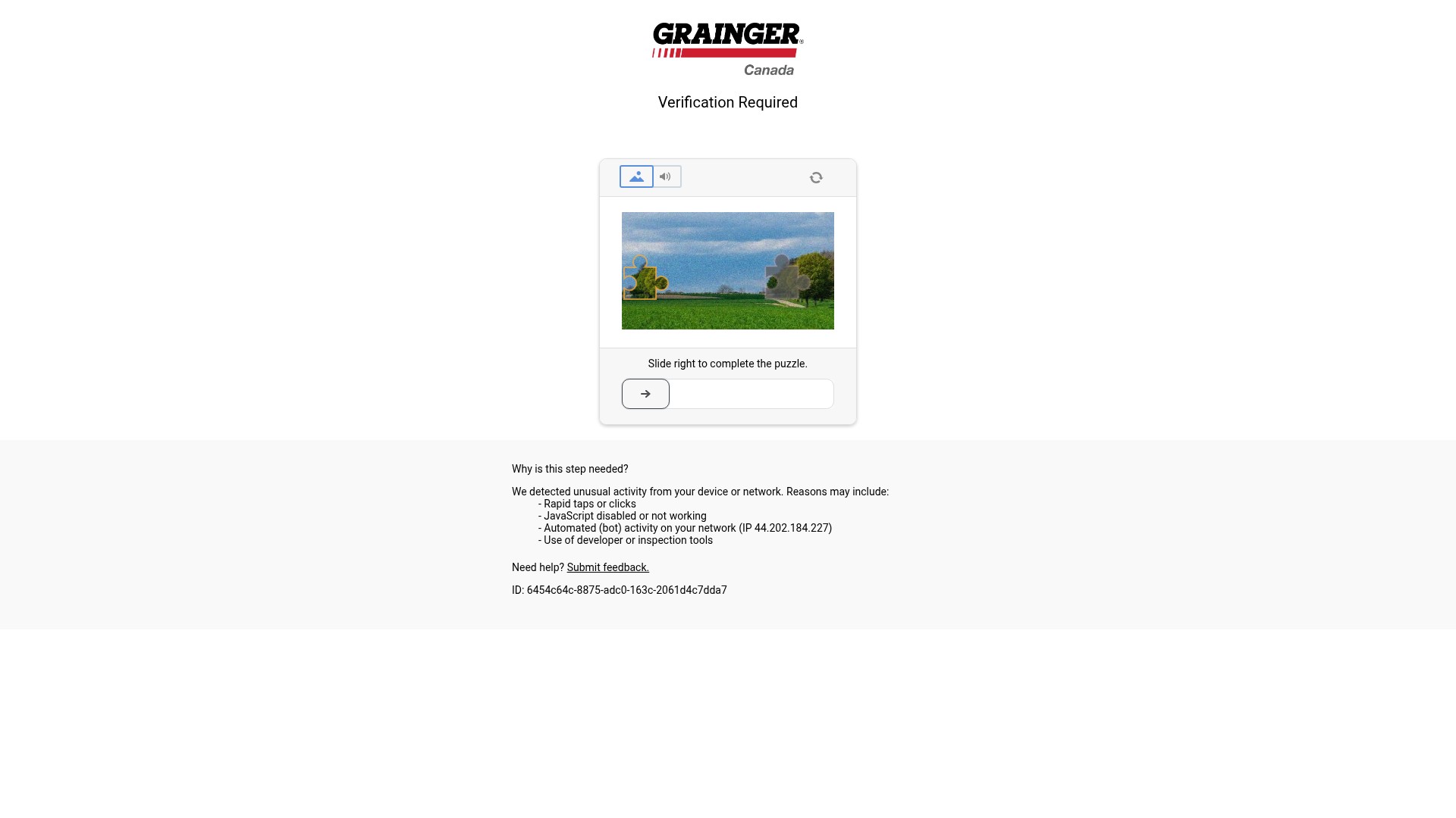 Screenshot of grainger.ca