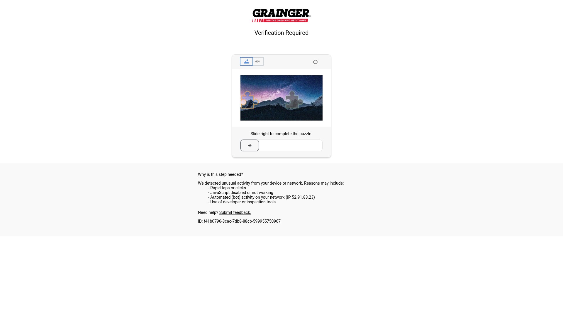 Screenshot of grainger.com