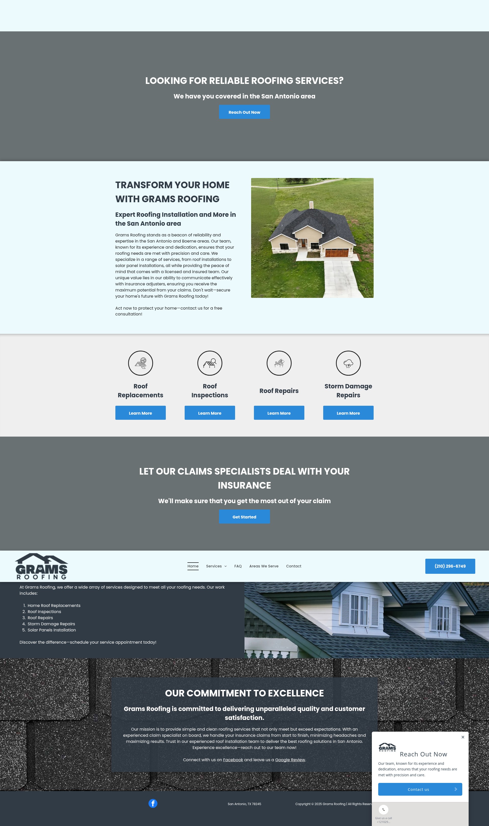 Screenshot of gramsroofing.com