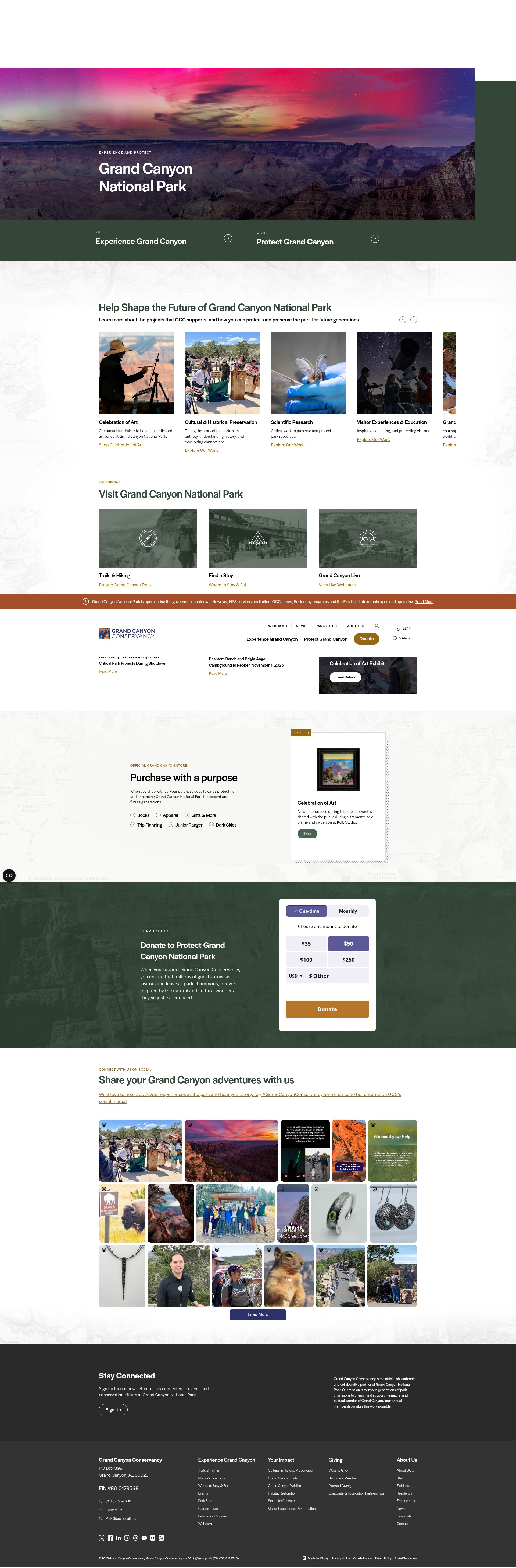 Screenshot of grandcanyon.org