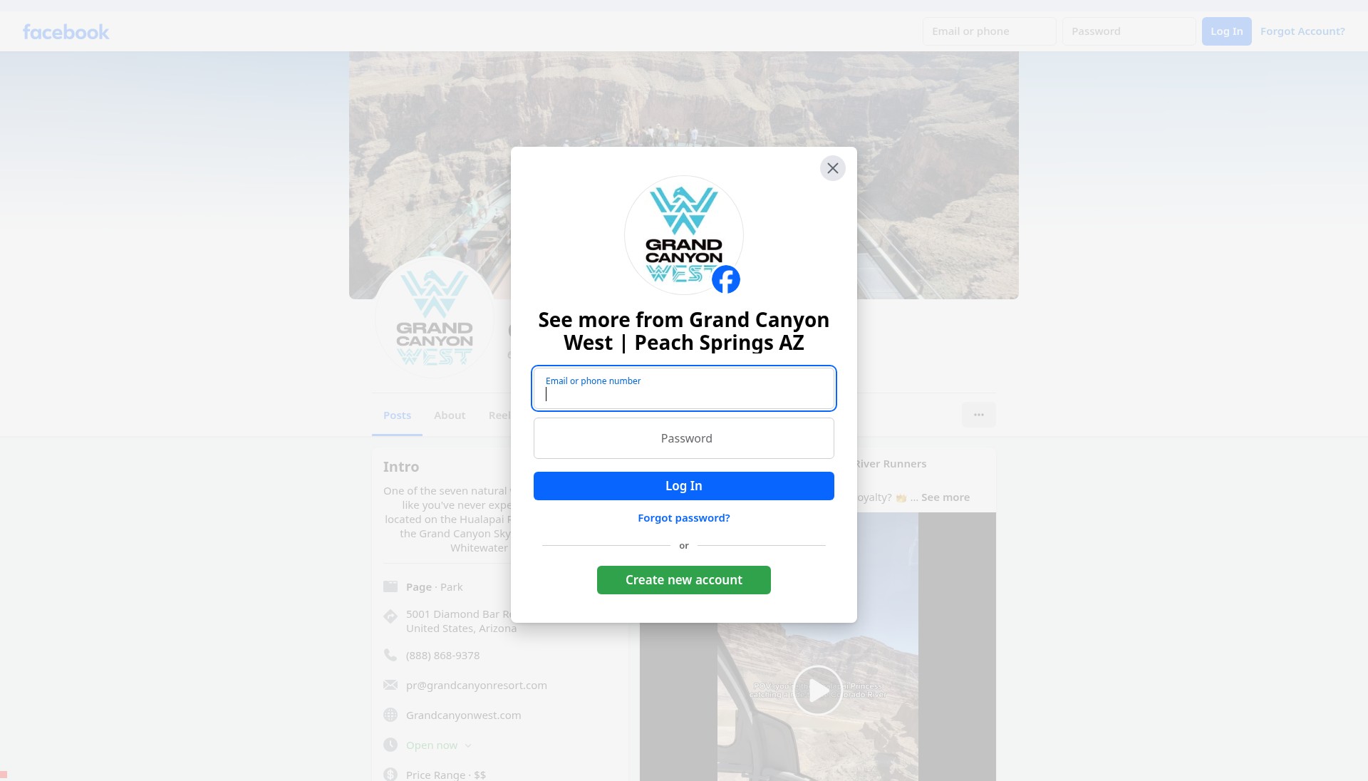 Screenshot of grandcanyonwest.com