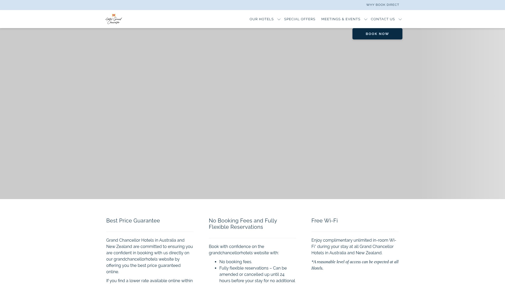 Screenshot of grandchancellorhotels.com