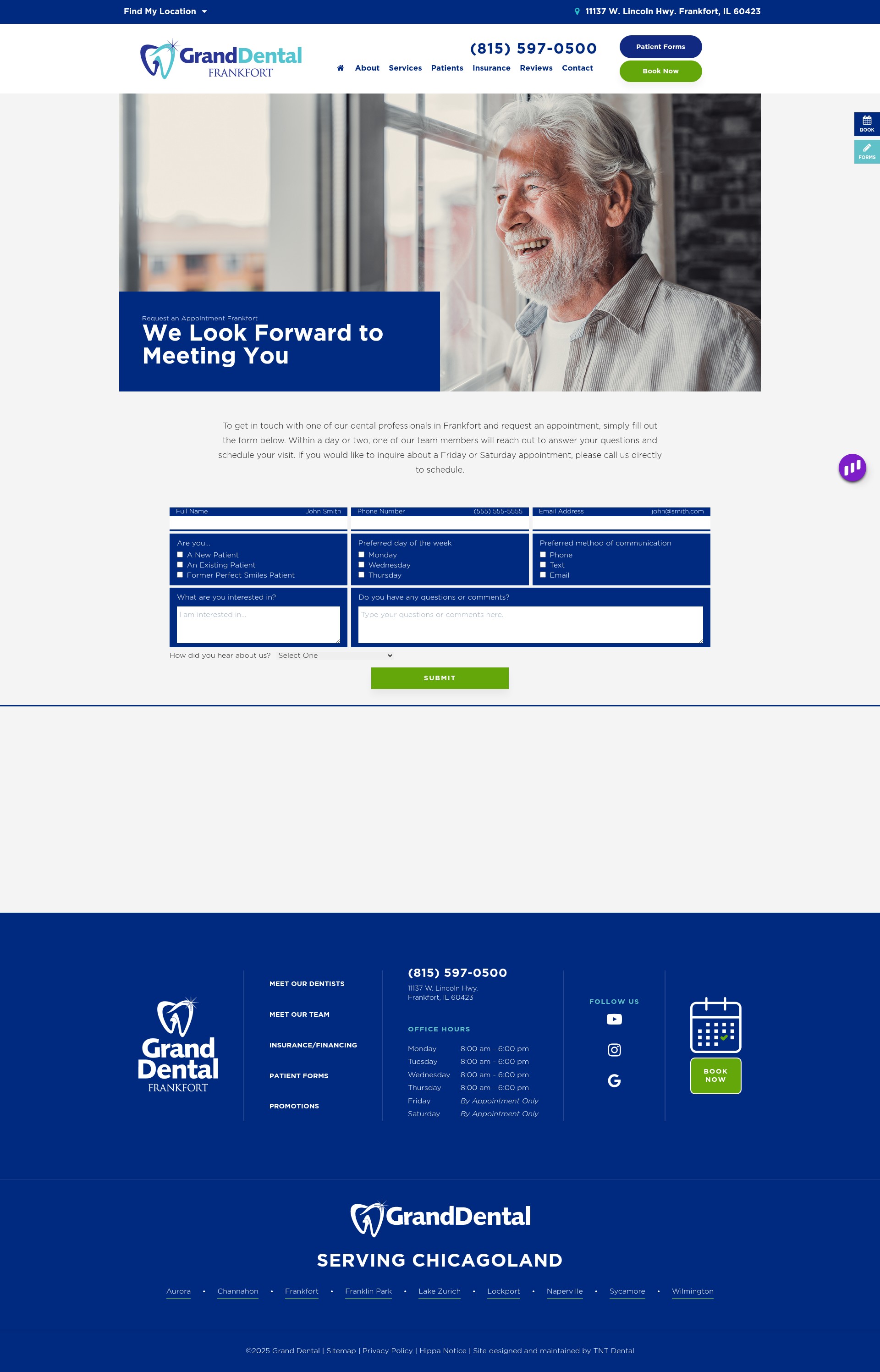 Screenshot of granddentalfrankfort.com