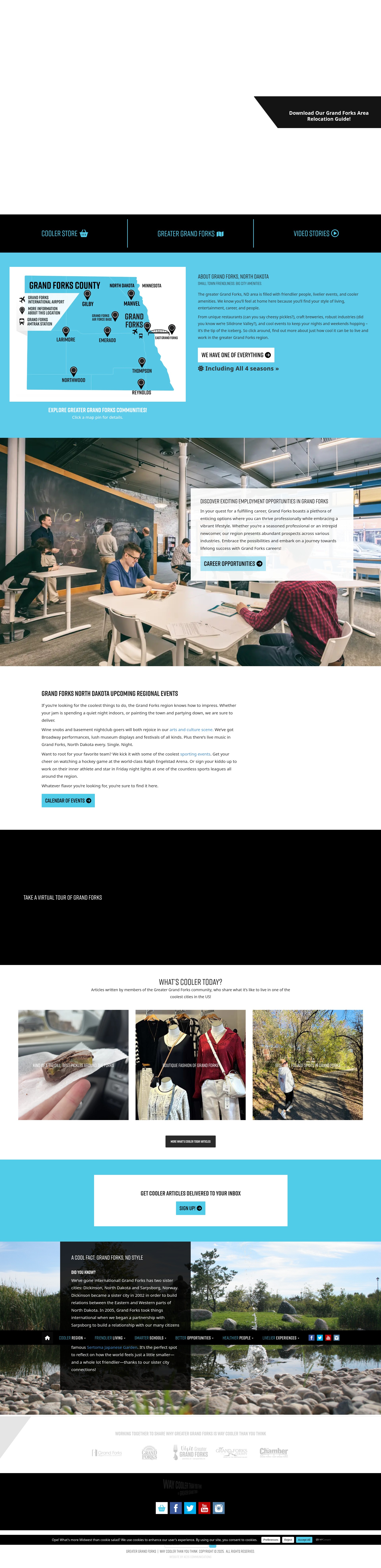 Screenshot of grandforksiscooler.com