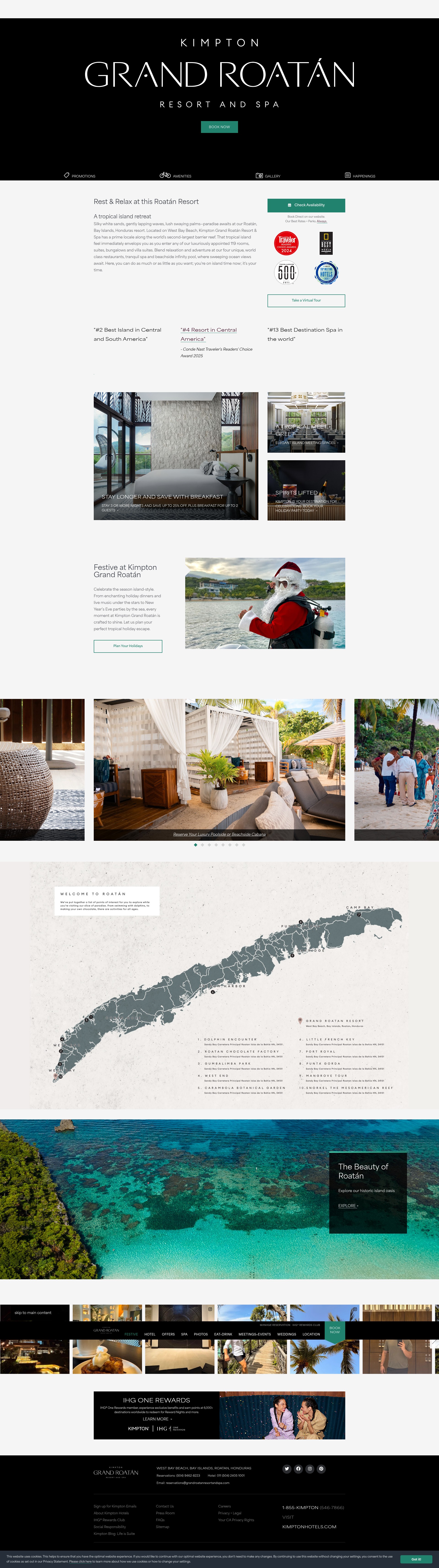 Screenshot of grandroatanresortandspa.com