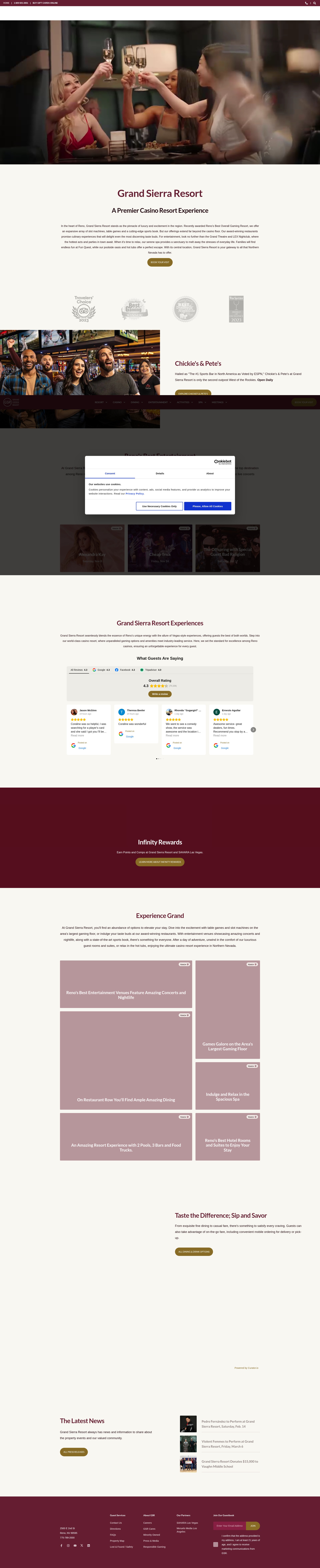Screenshot of grandsierraresort.com