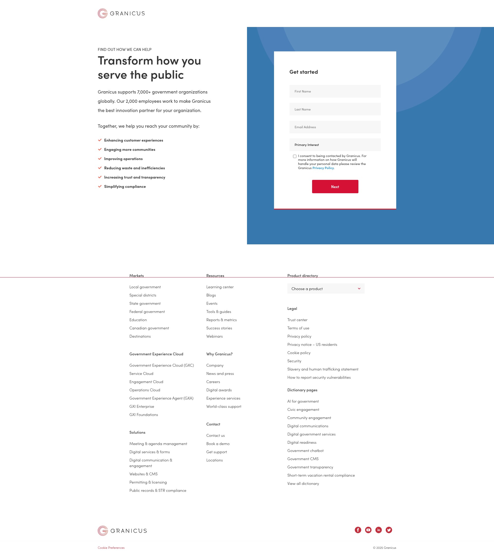 Screenshot of granicus.com