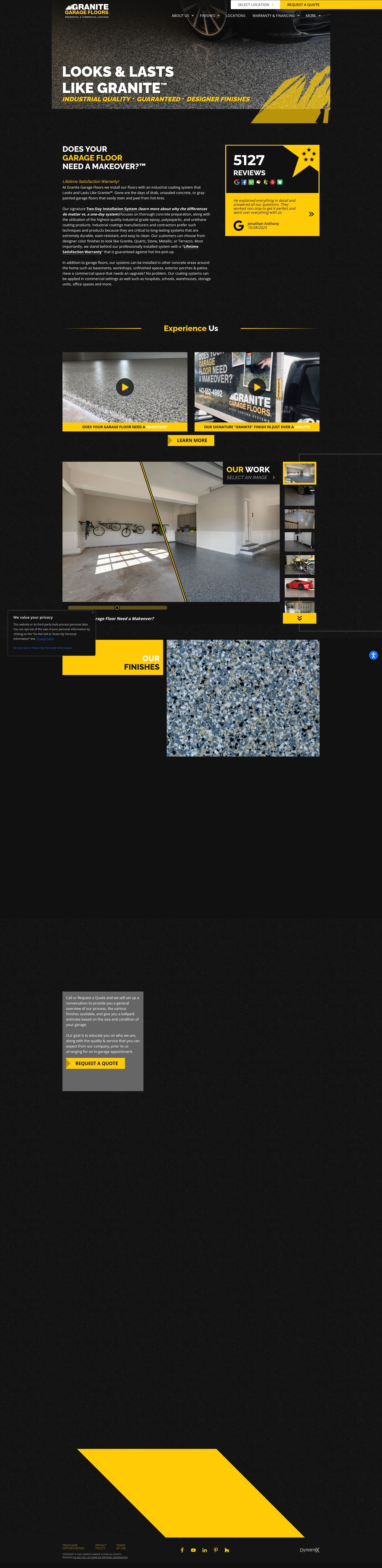 Screenshot of granitegaragefloors.com