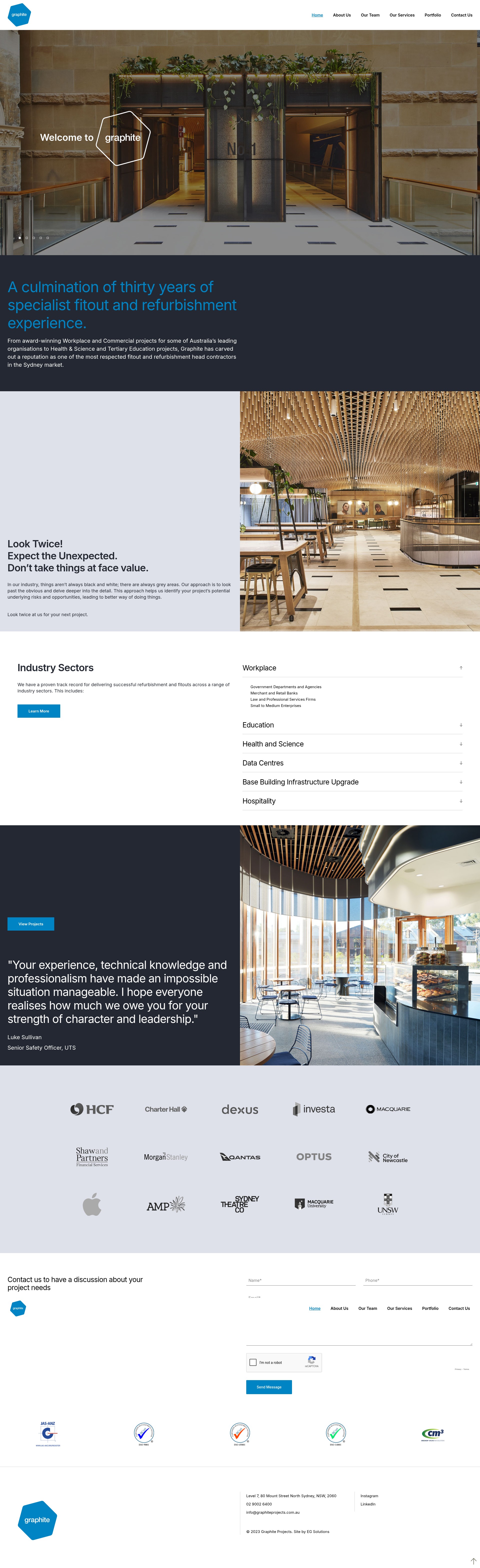 Screenshot of graphiteprojects.com.au