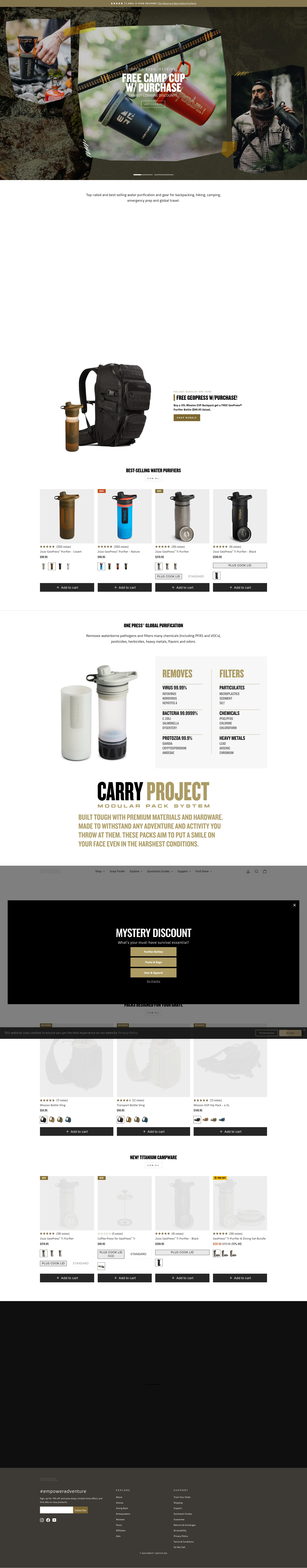 Screenshot of grayl.com