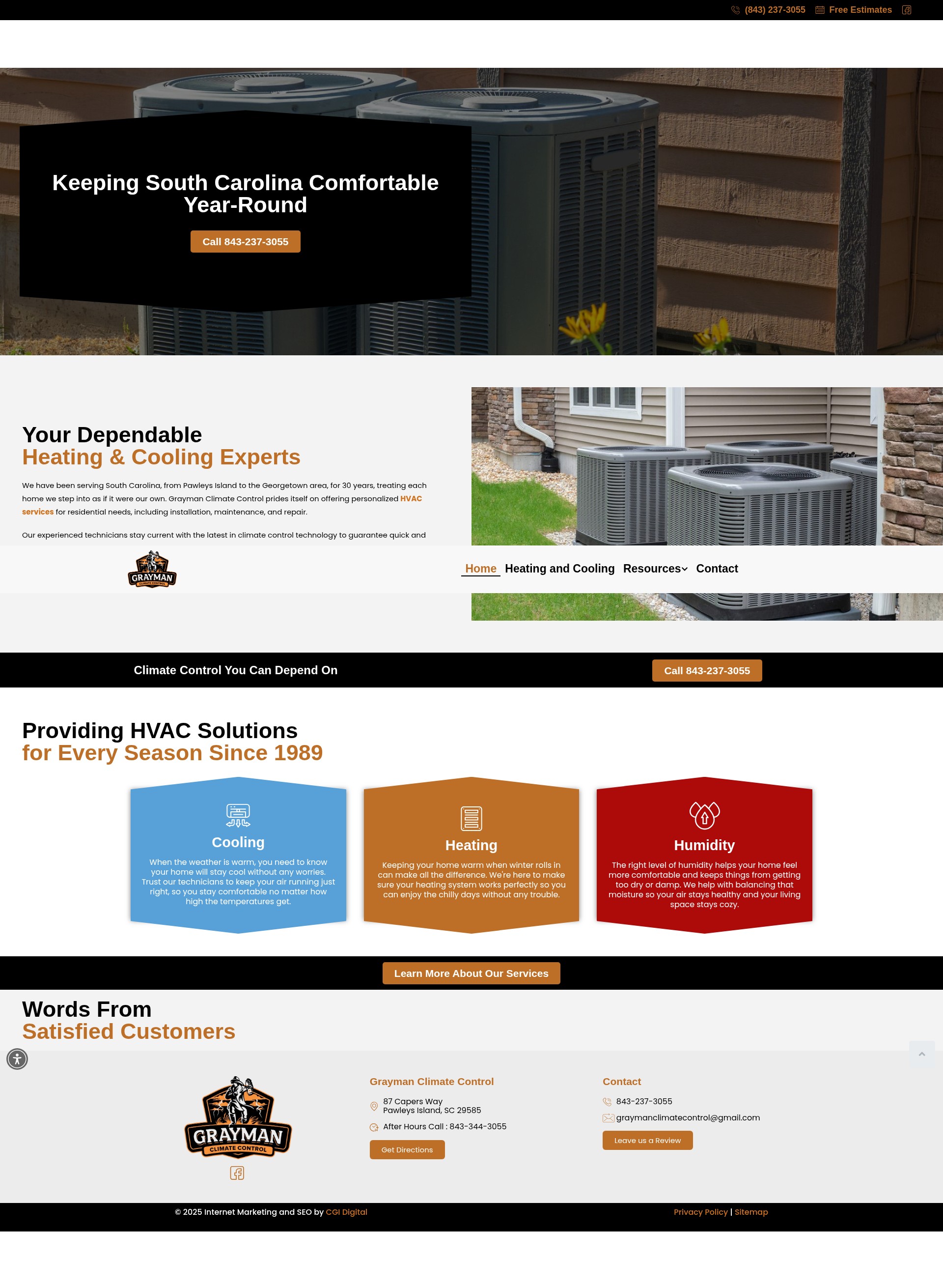 Screenshot of graymanclimate.com