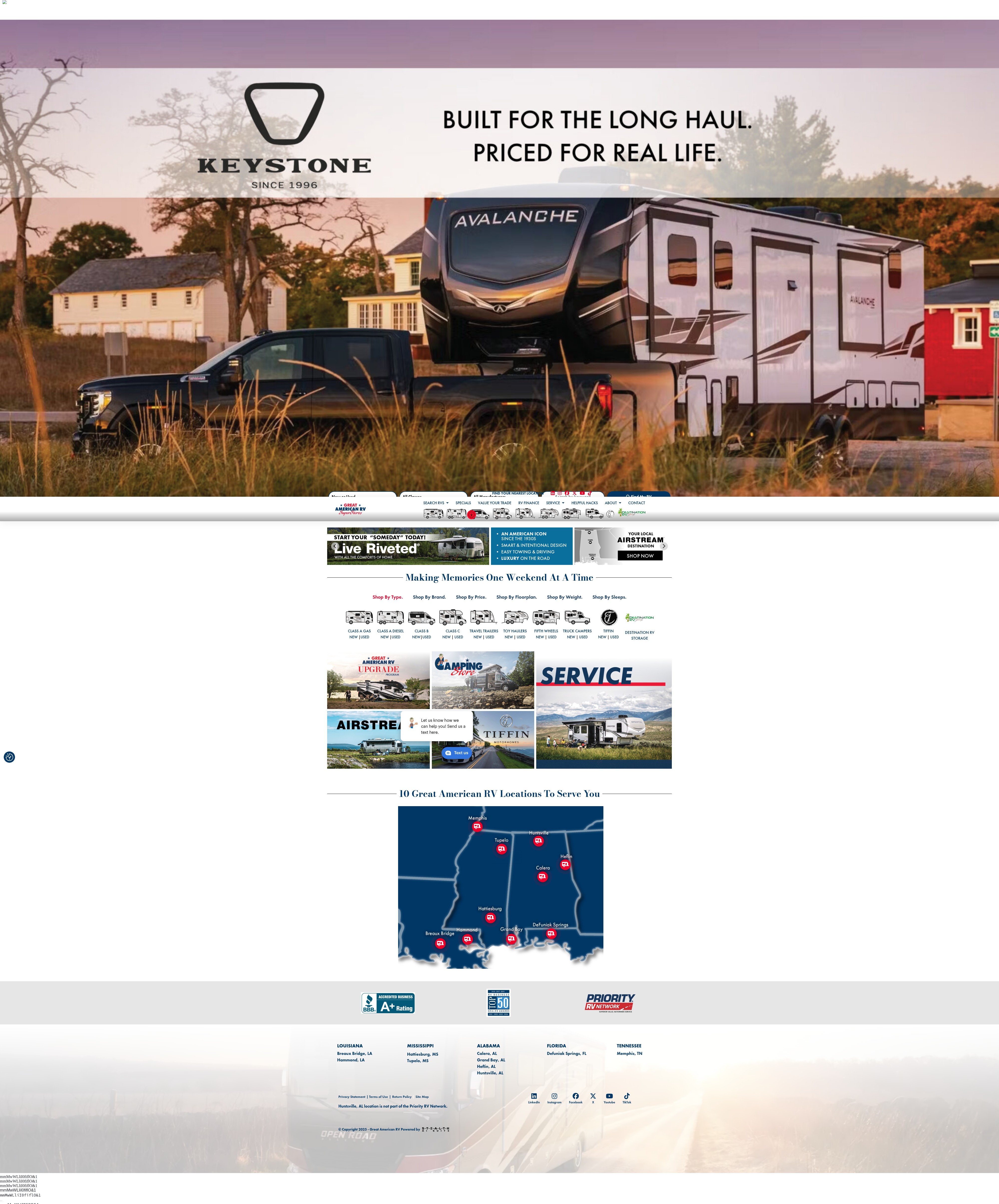 Screenshot of greatamericanrv.com