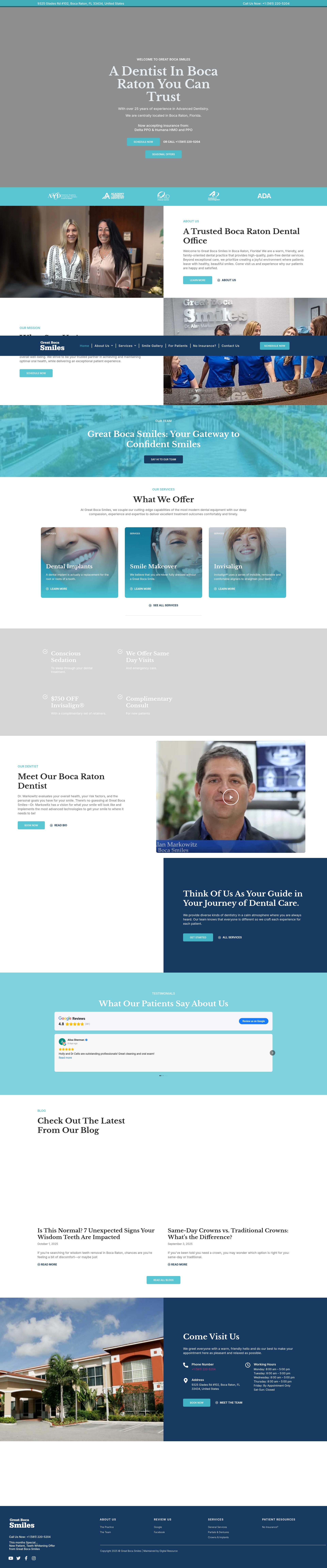 Screenshot of greatbocasmiles.com