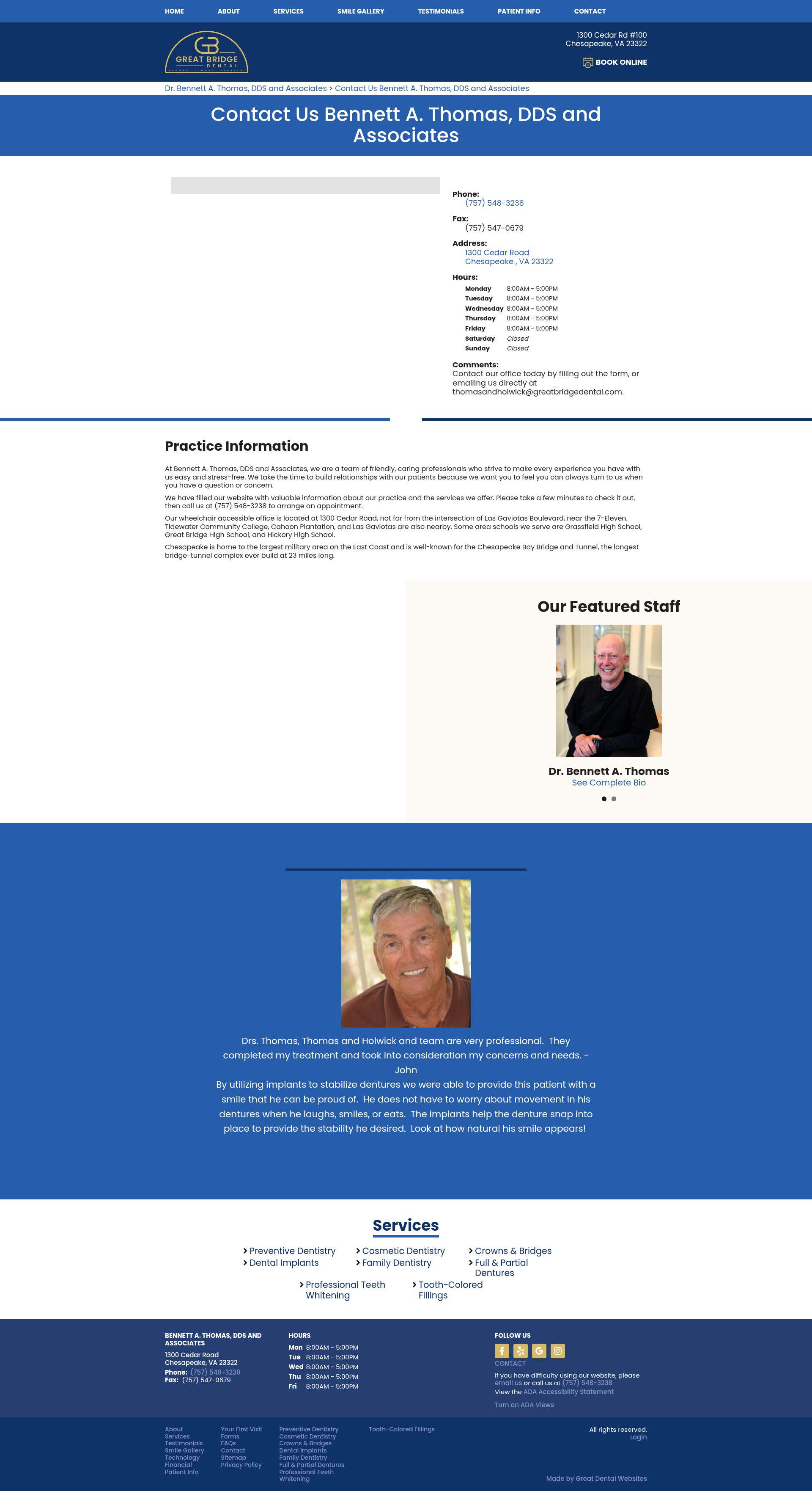 Screenshot of greatbridgedental.com