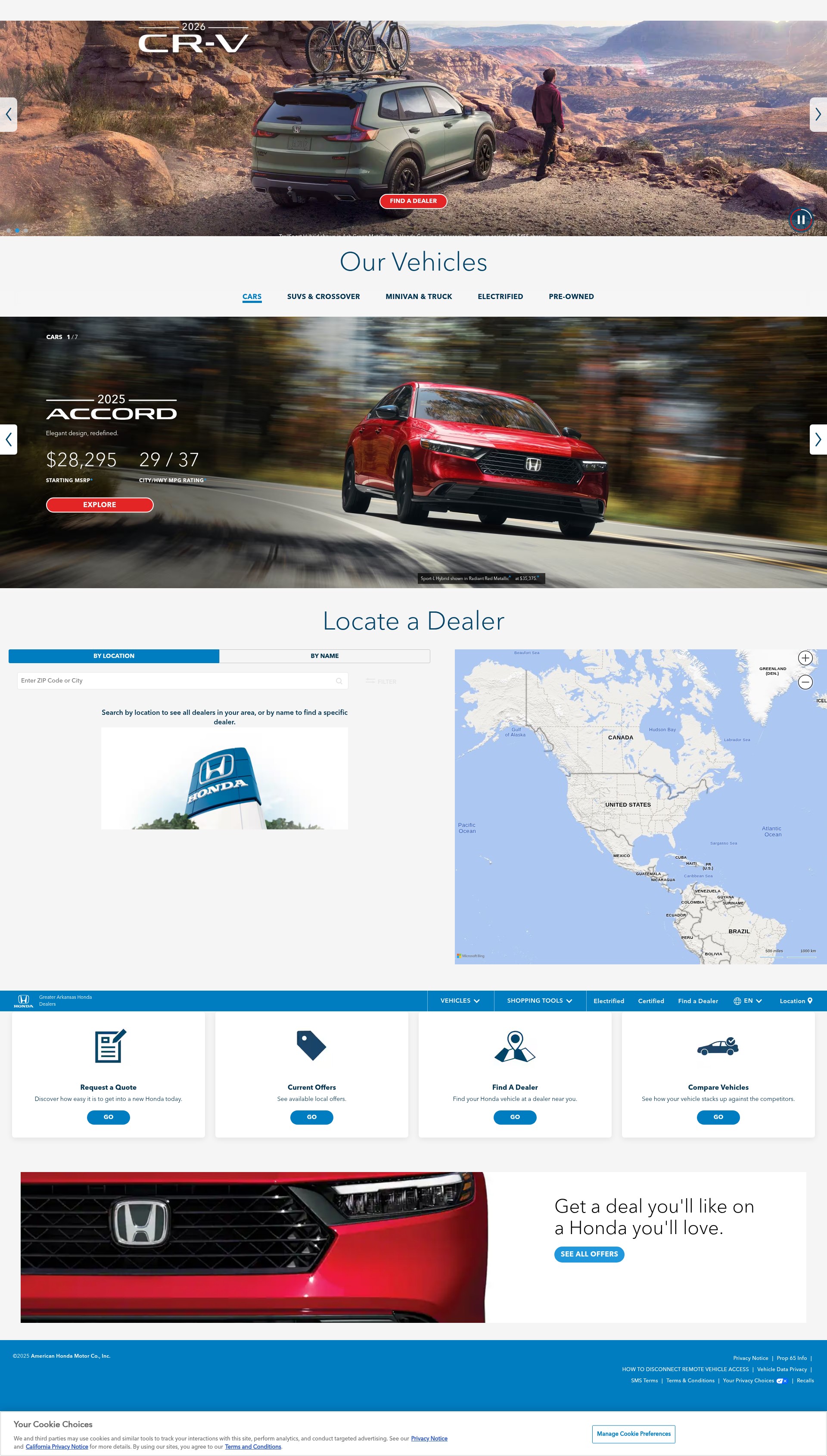 Screenshot of greaterarkansas.hondadealers.com