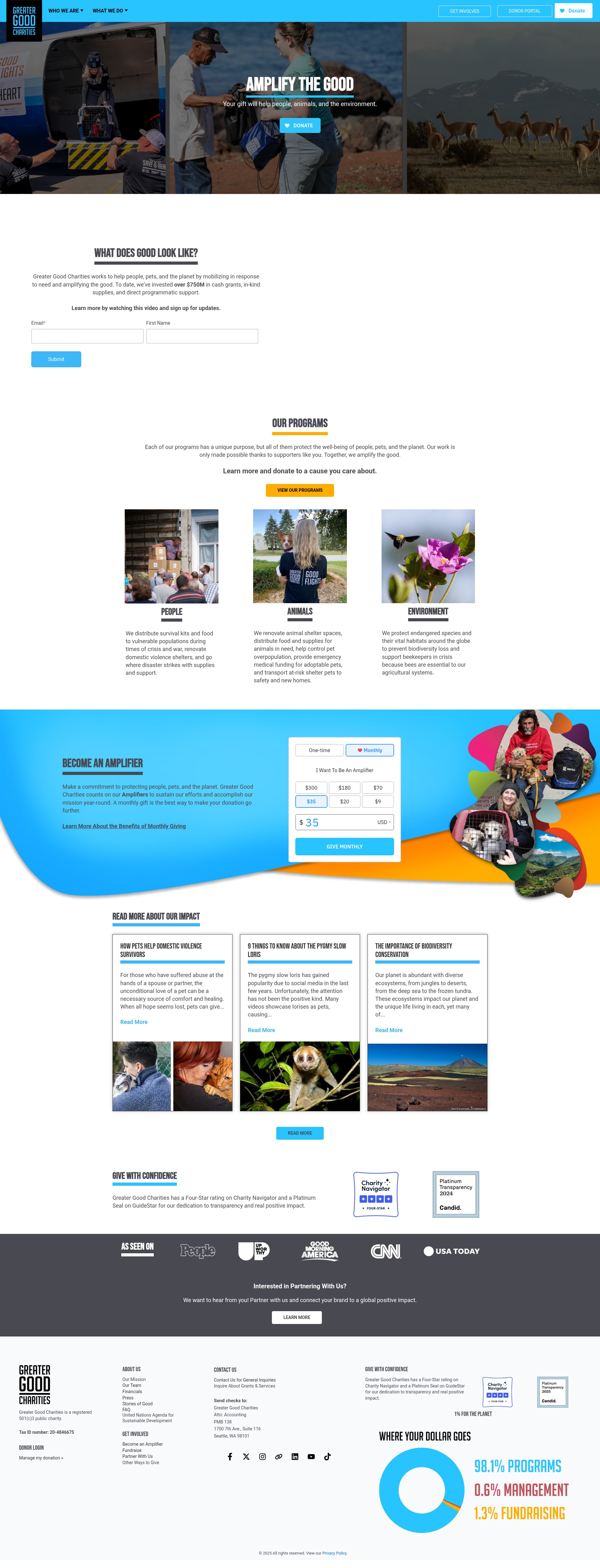 Screenshot of greatergood.org