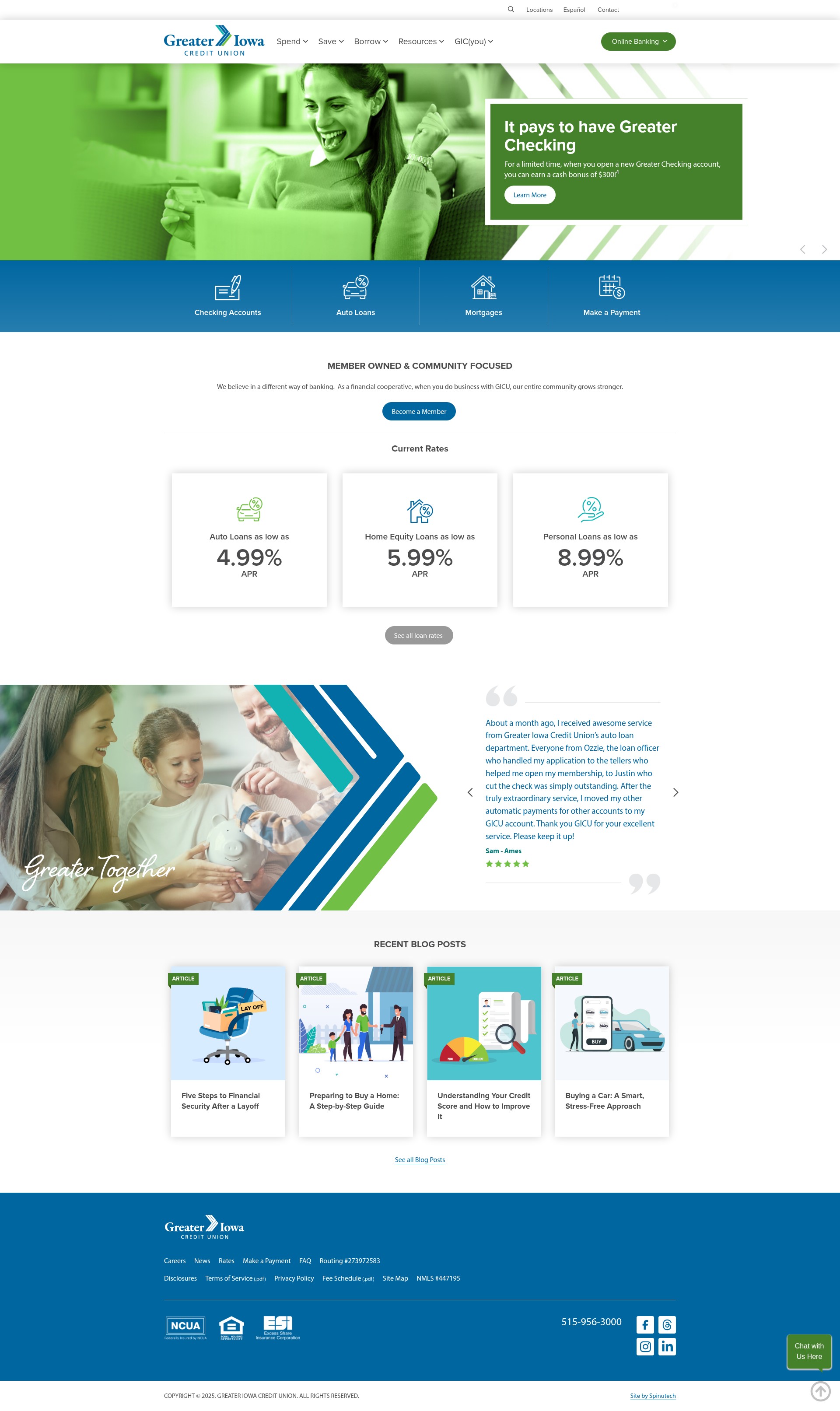 Screenshot of greateriowacu.org