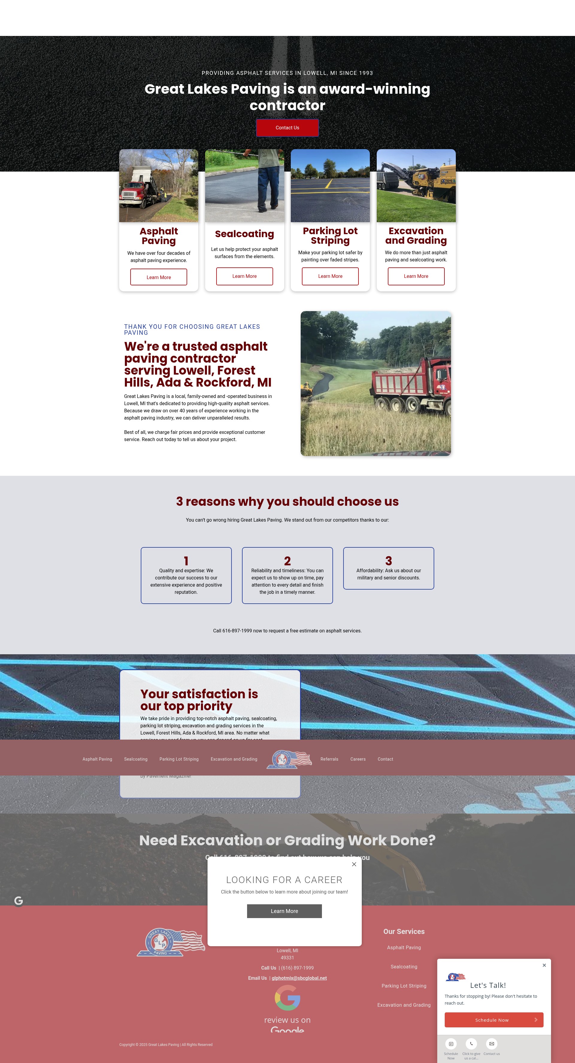 Screenshot of greatlakespaving.net