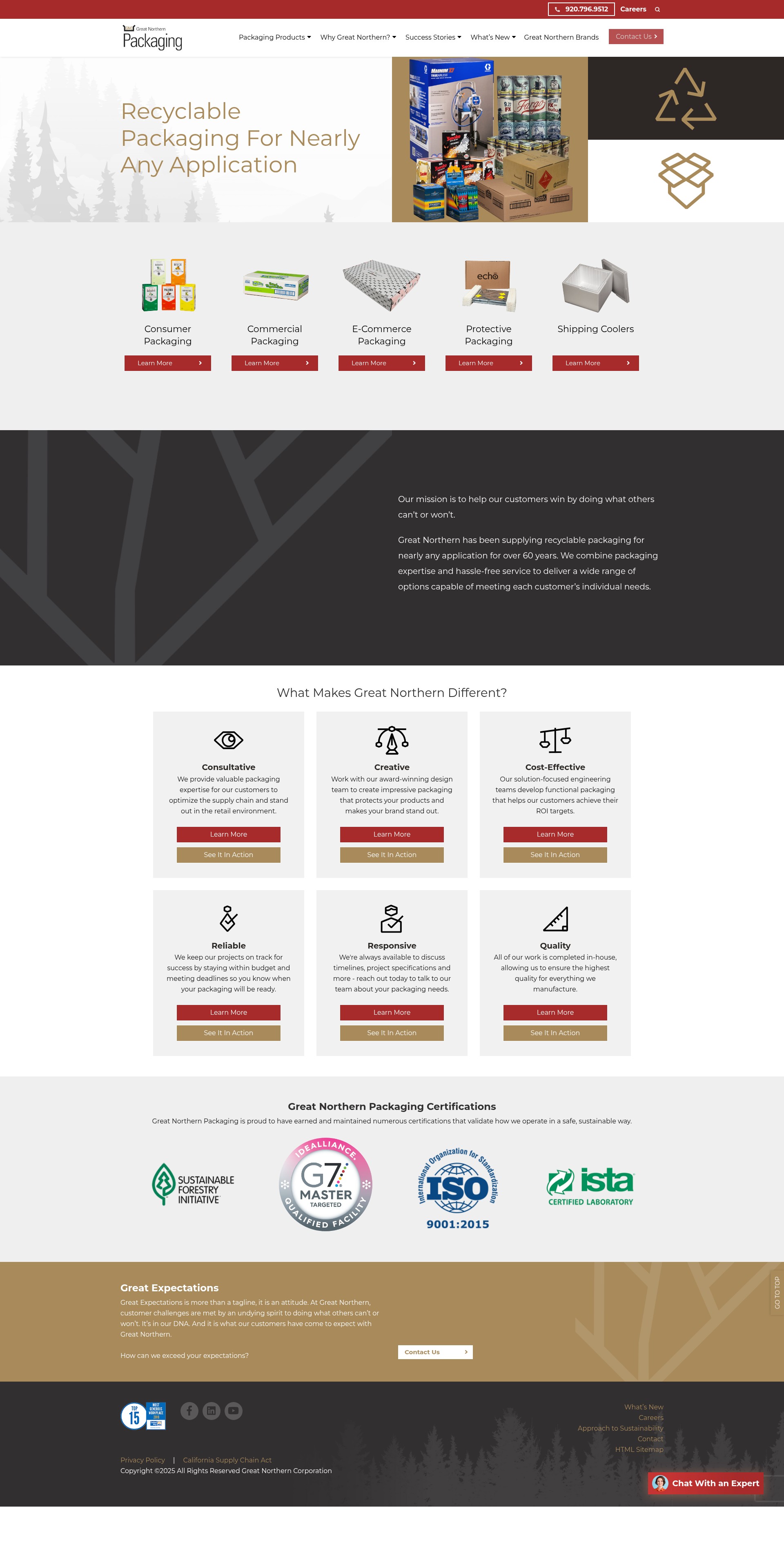 Screenshot of greatnorthernpackaging.com