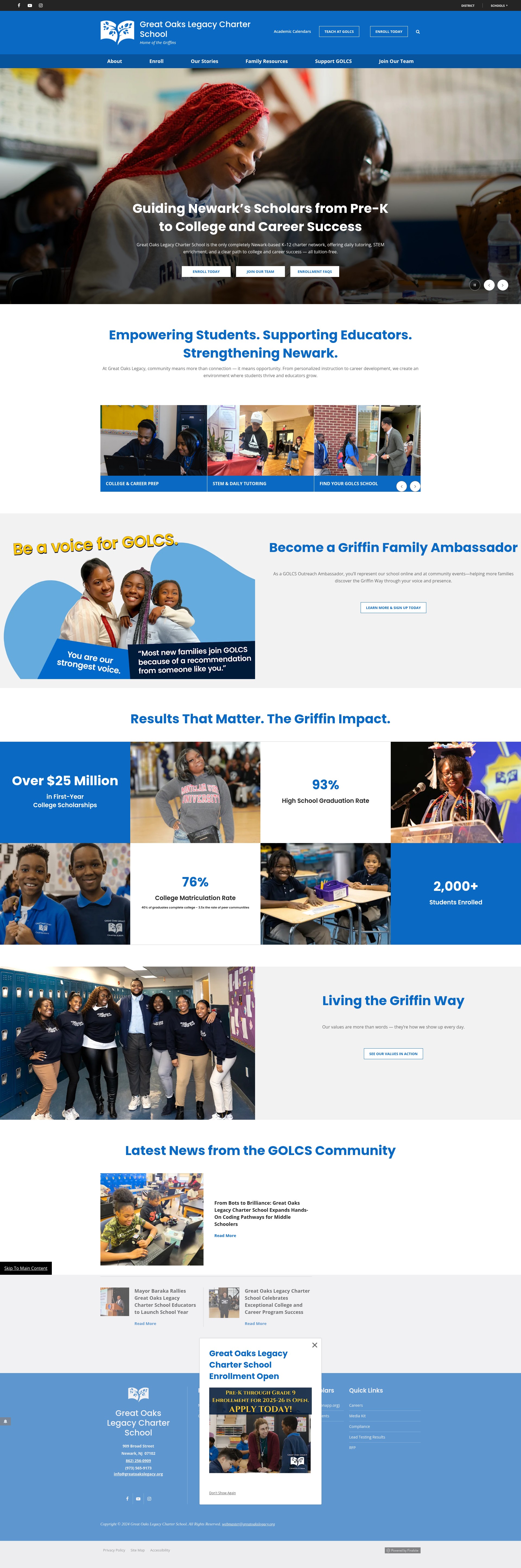 Screenshot of greatoakslegacy.org
