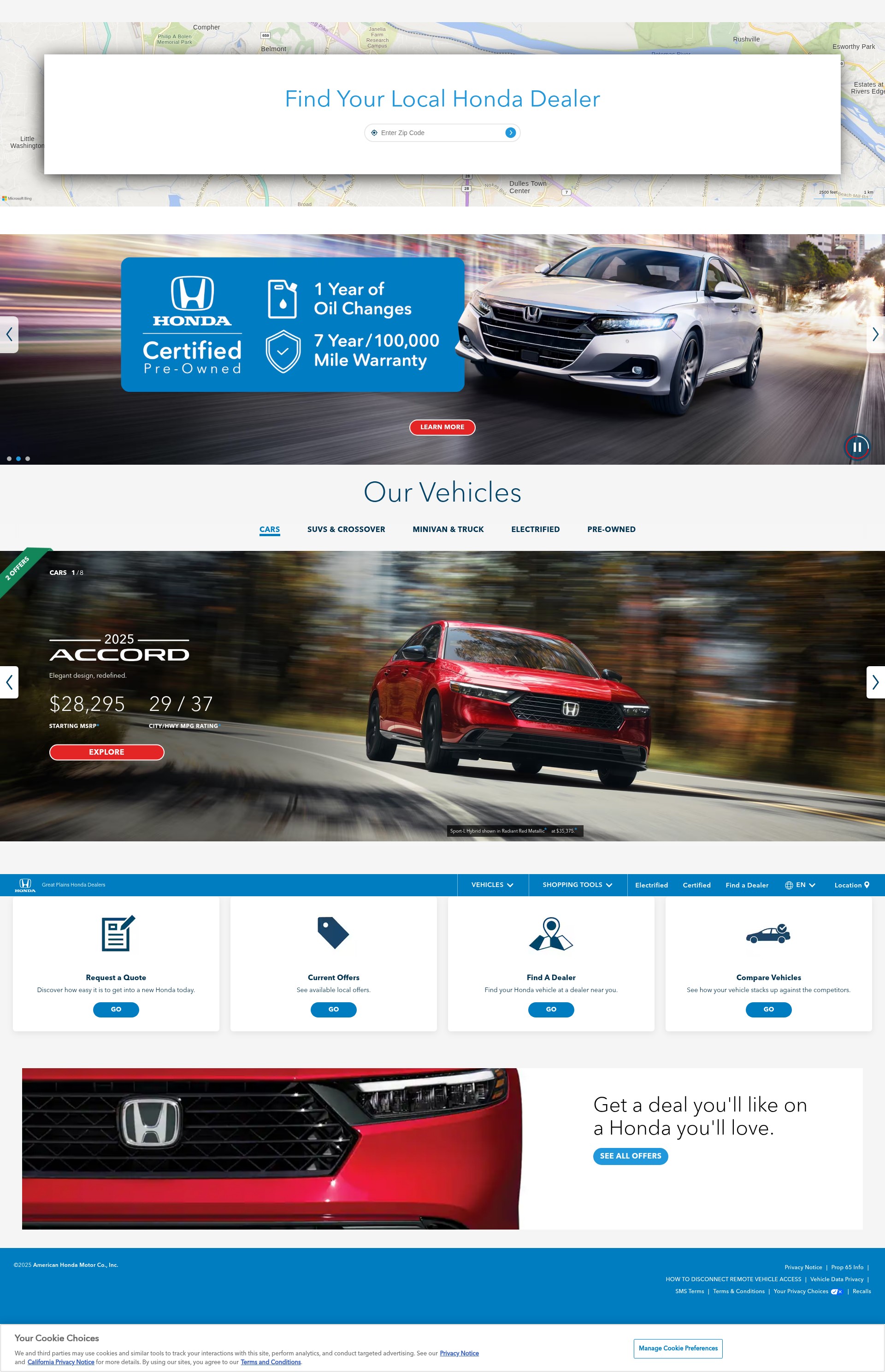 Screenshot of greatplains.hondadealers.com