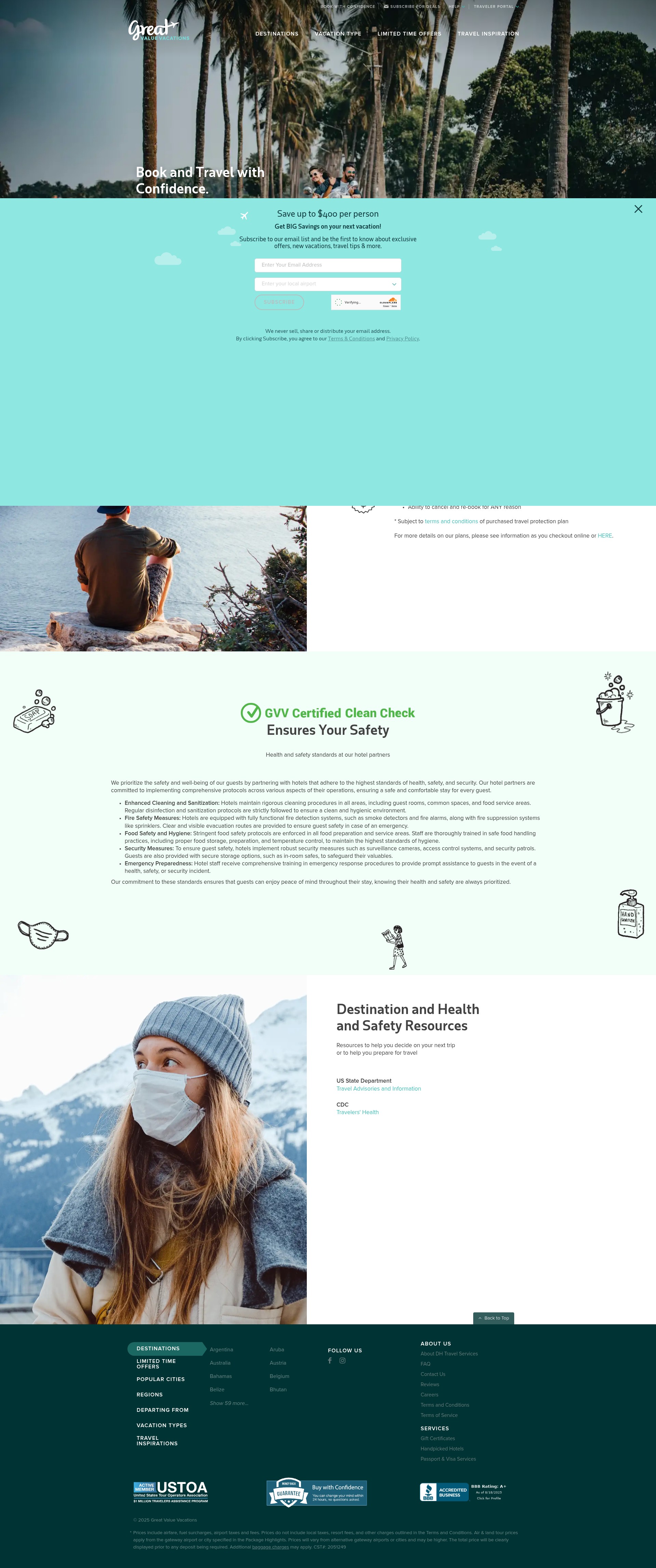 Screenshot of greatvaluevacations.com