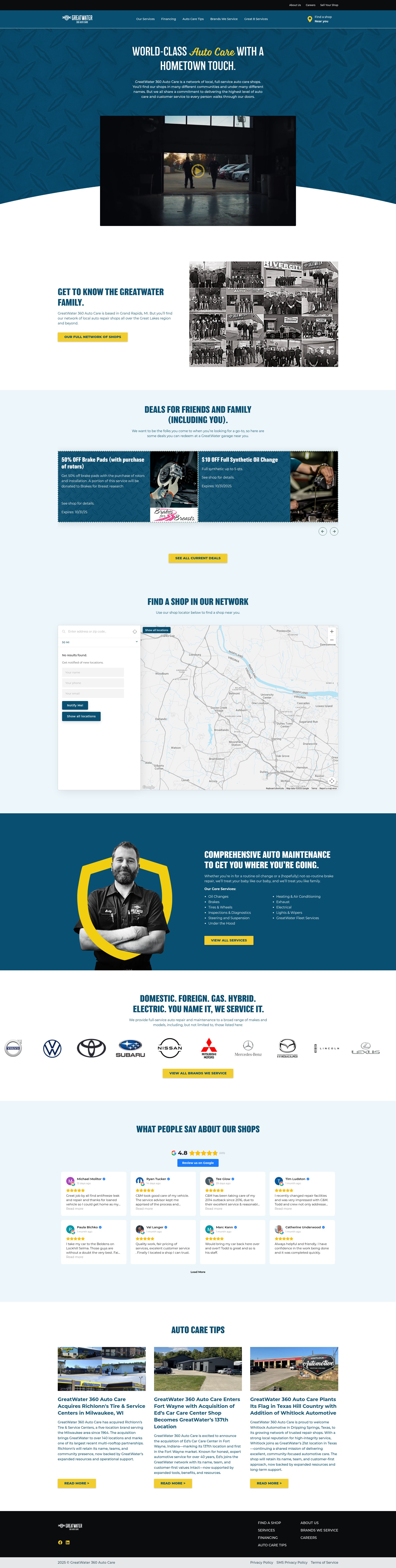 Screenshot of greatwater360autocare.com