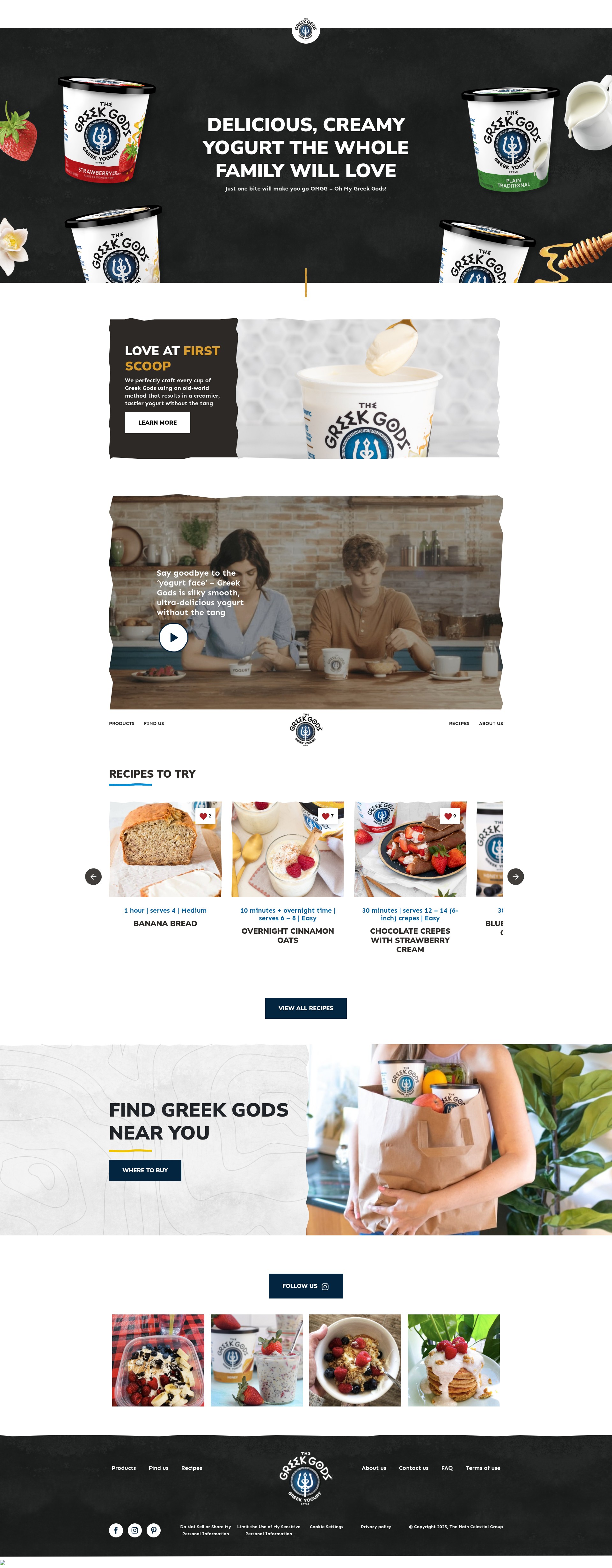 Screenshot of greekgodsyogurt.com