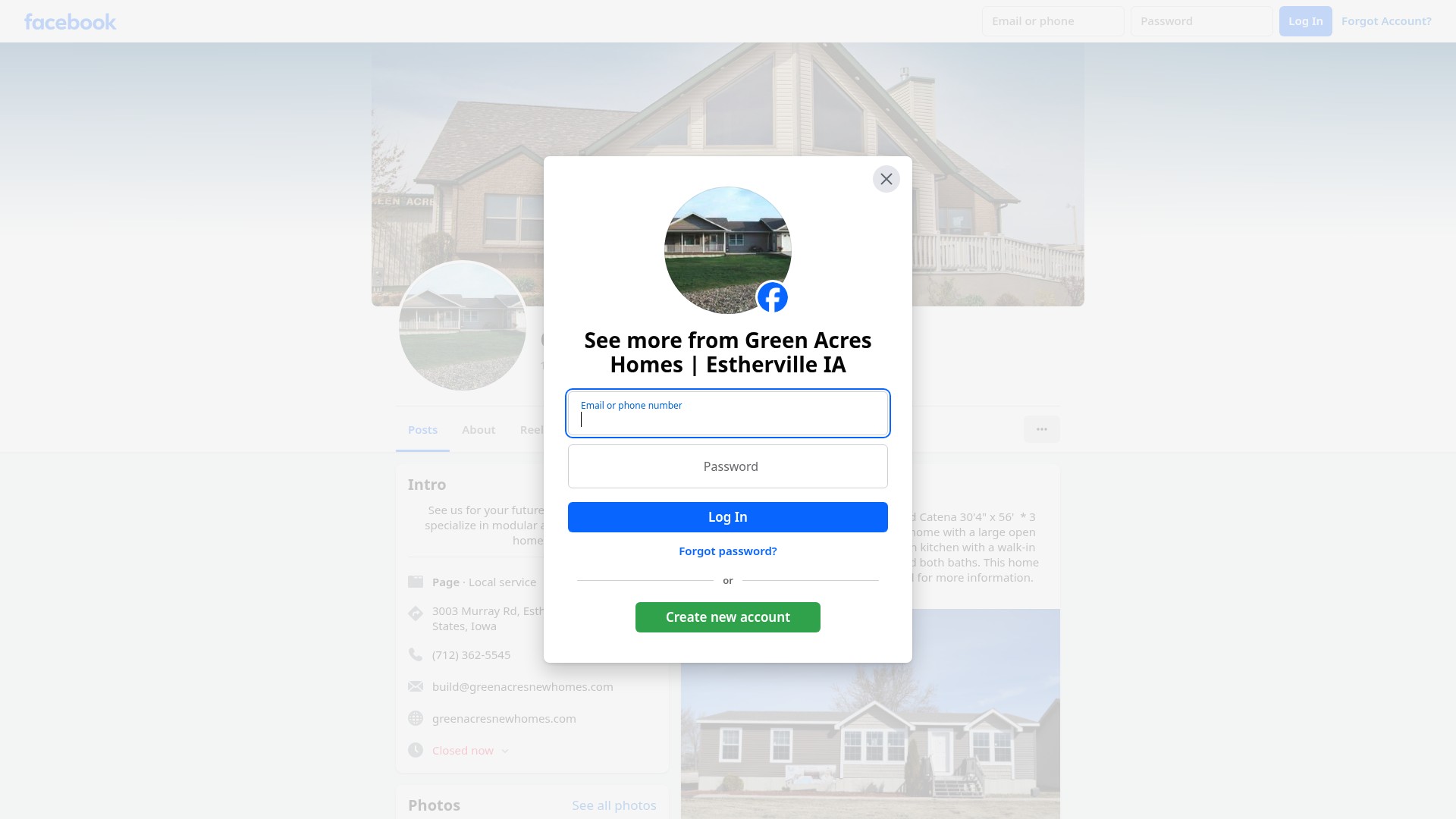 Screenshot of greenacresnewhomes.com