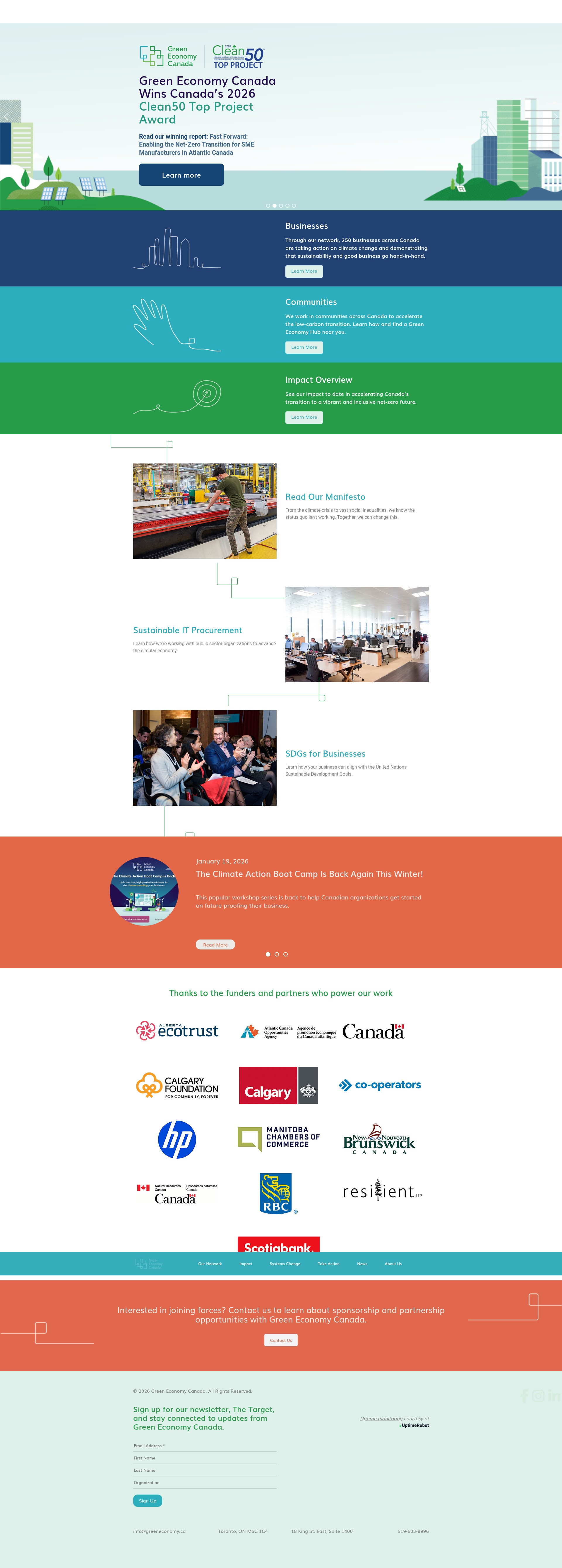 Screenshot of greeneconomy.ca