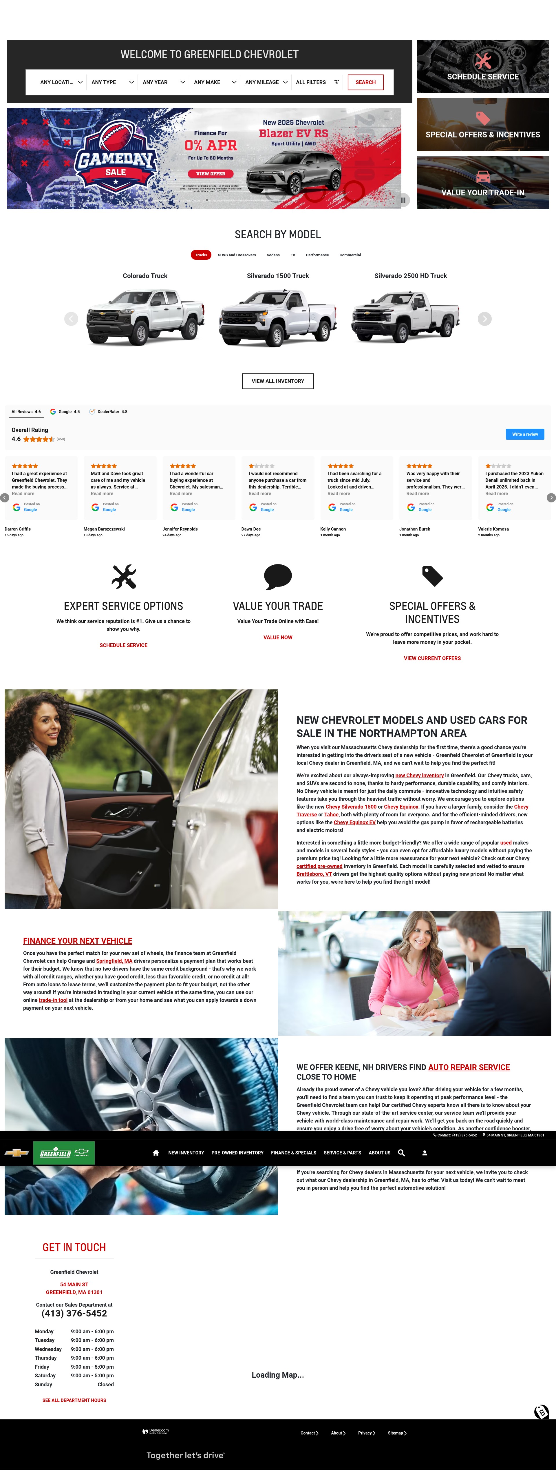 Screenshot of greenfieldchevyma.com