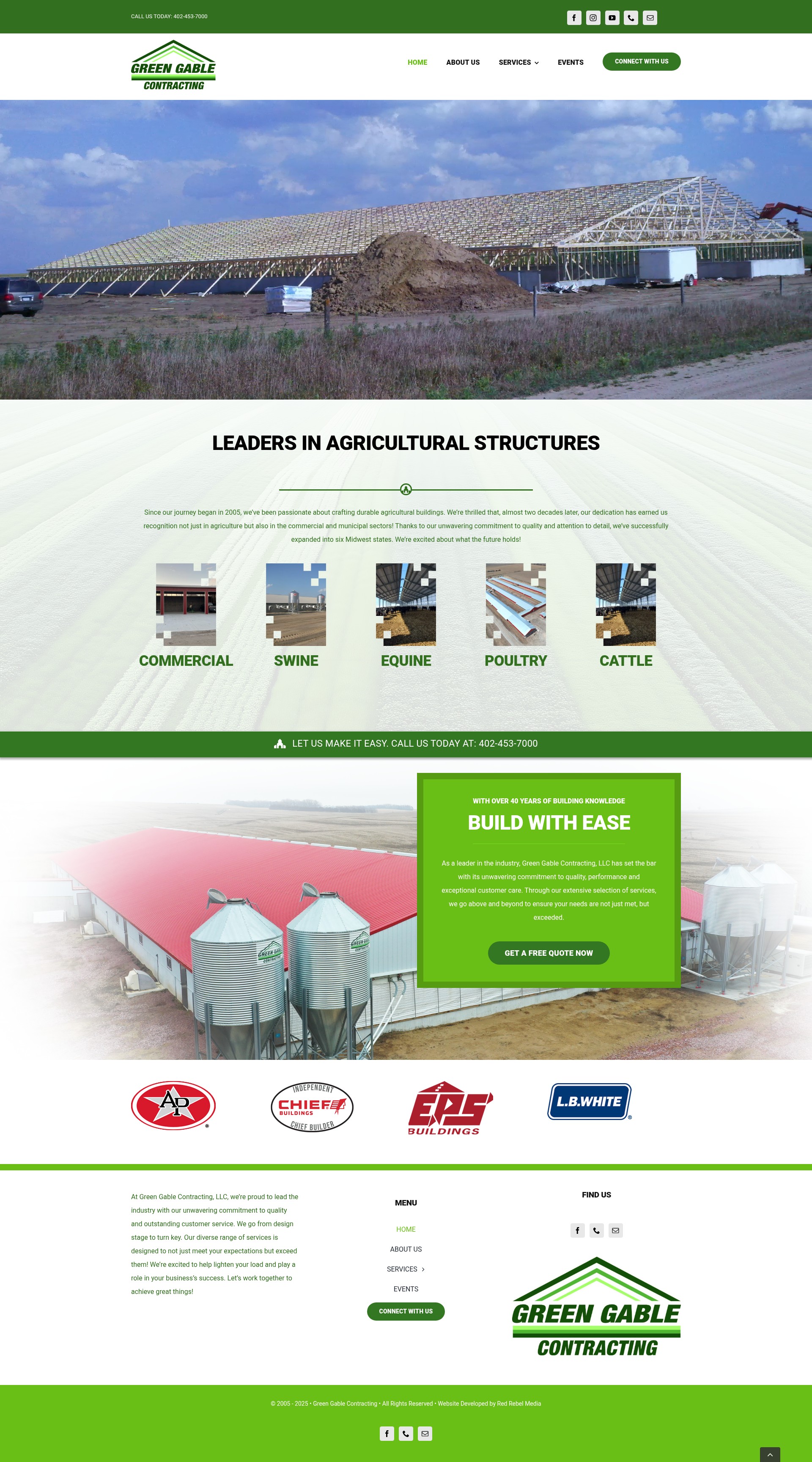 Screenshot of greengablecontracting.com