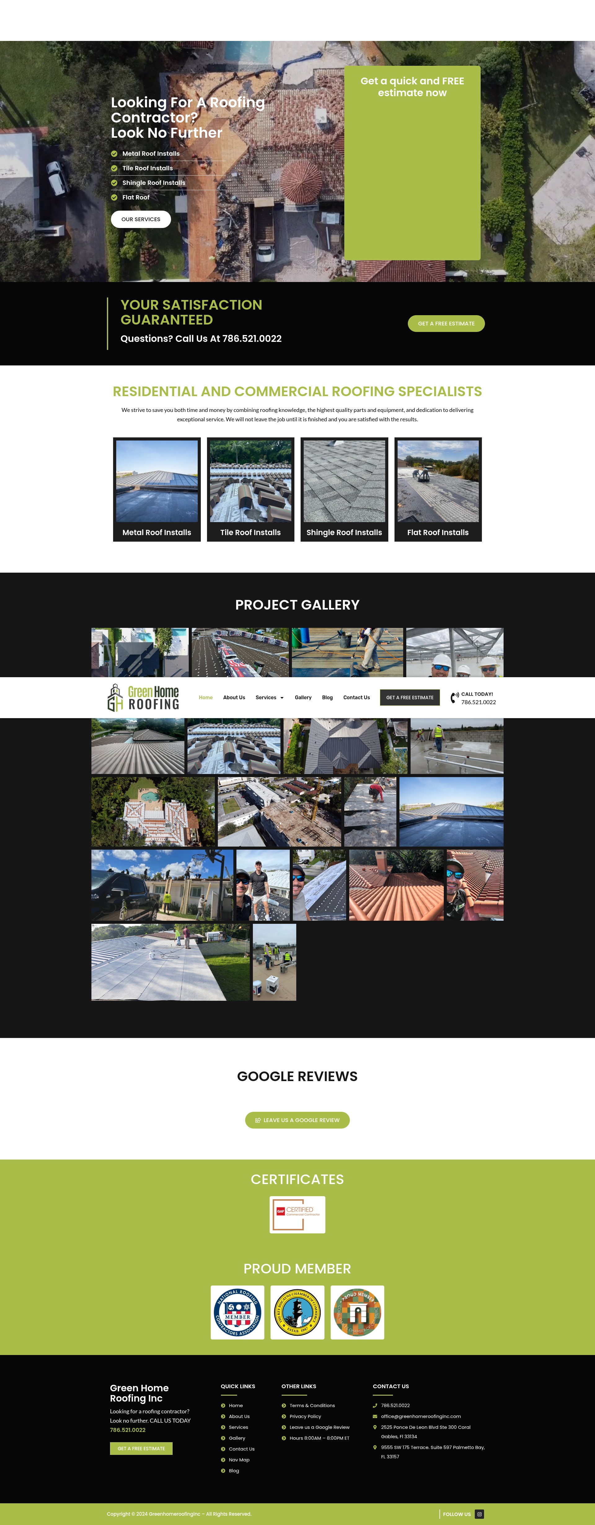 Screenshot of greenhomeroofinginc.com