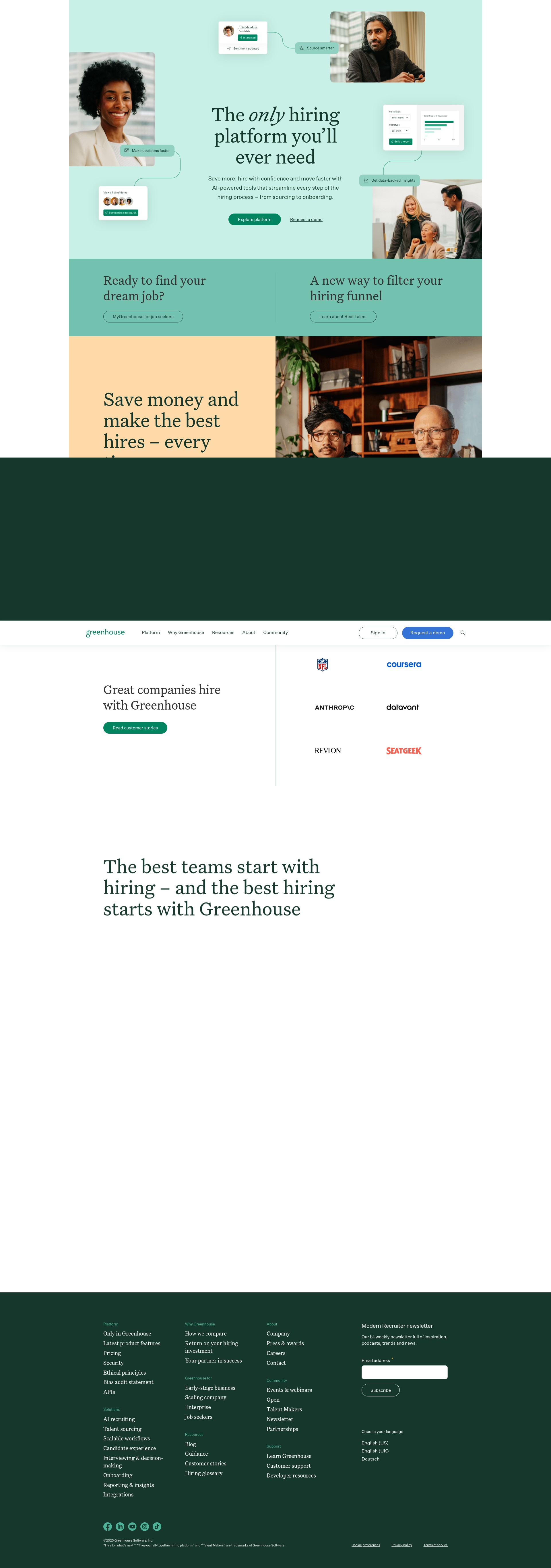 Screenshot of greenhouse.com