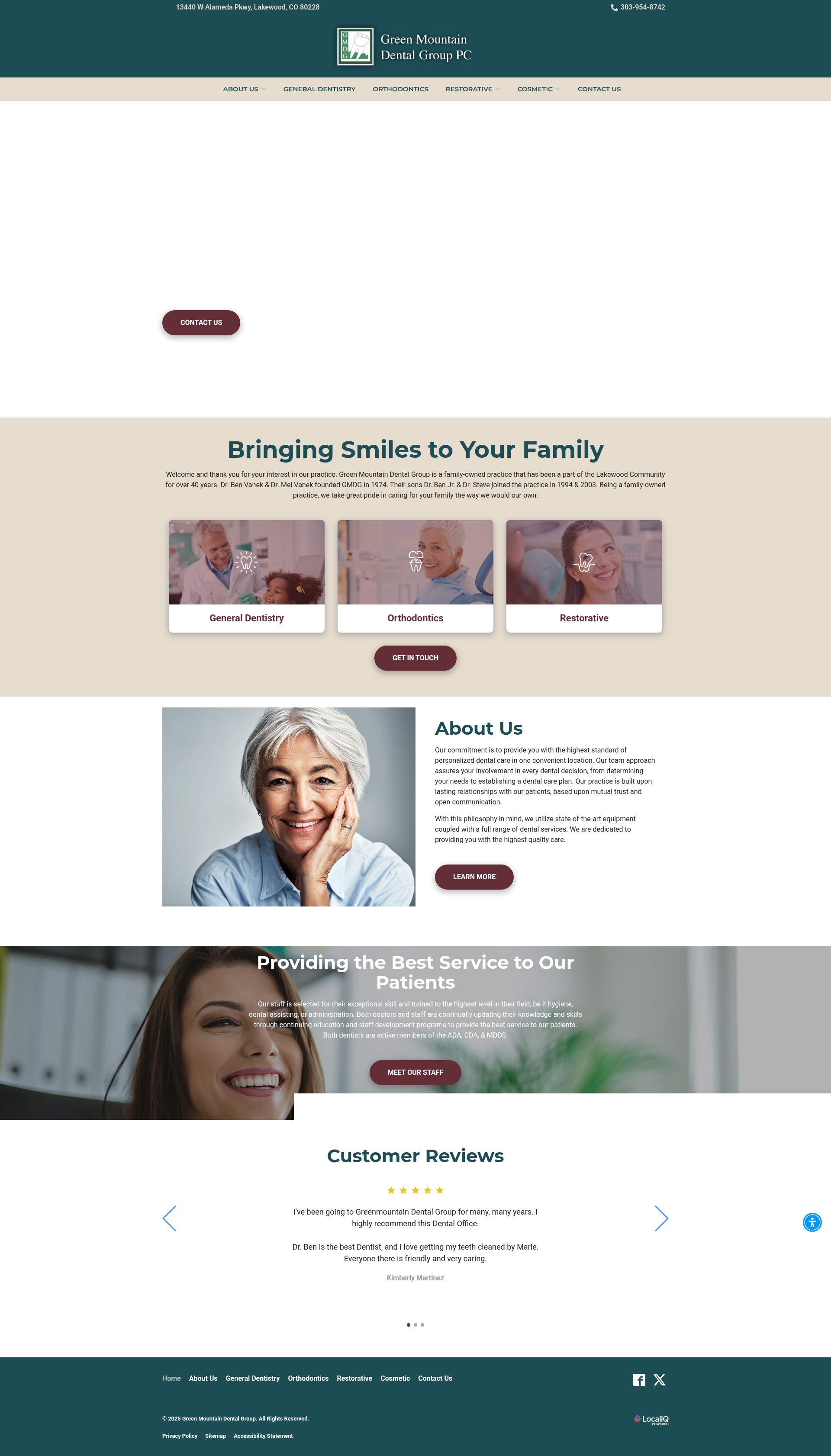 Screenshot of greenmountaindentalgroup.com
