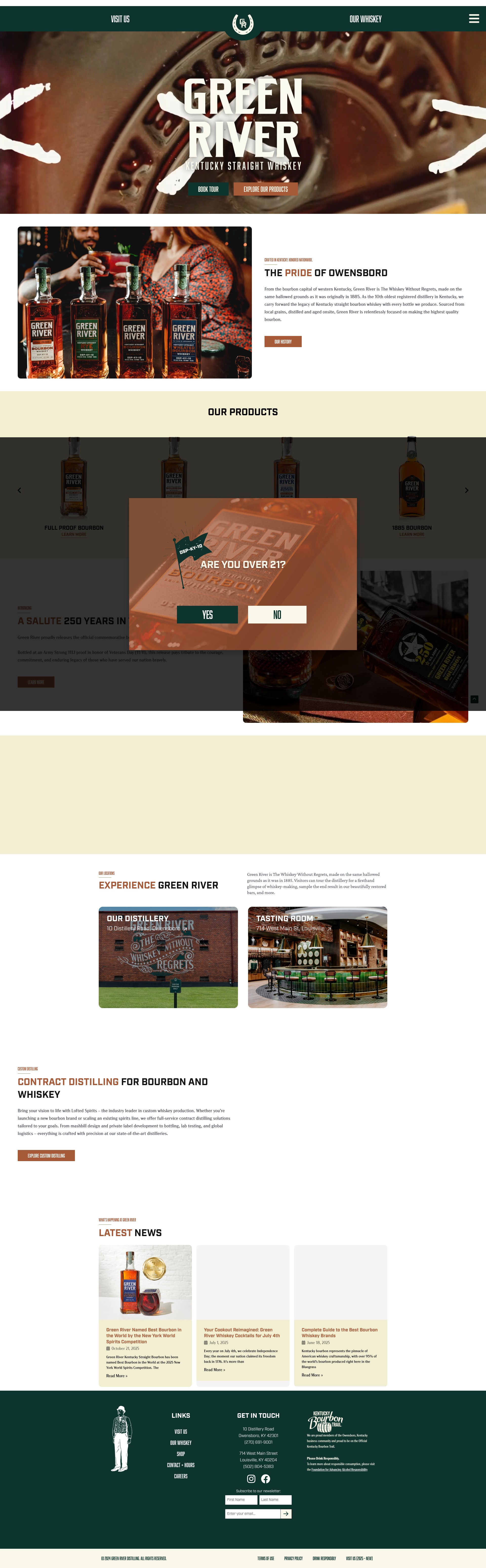 Screenshot of greenriverwhiskey.com