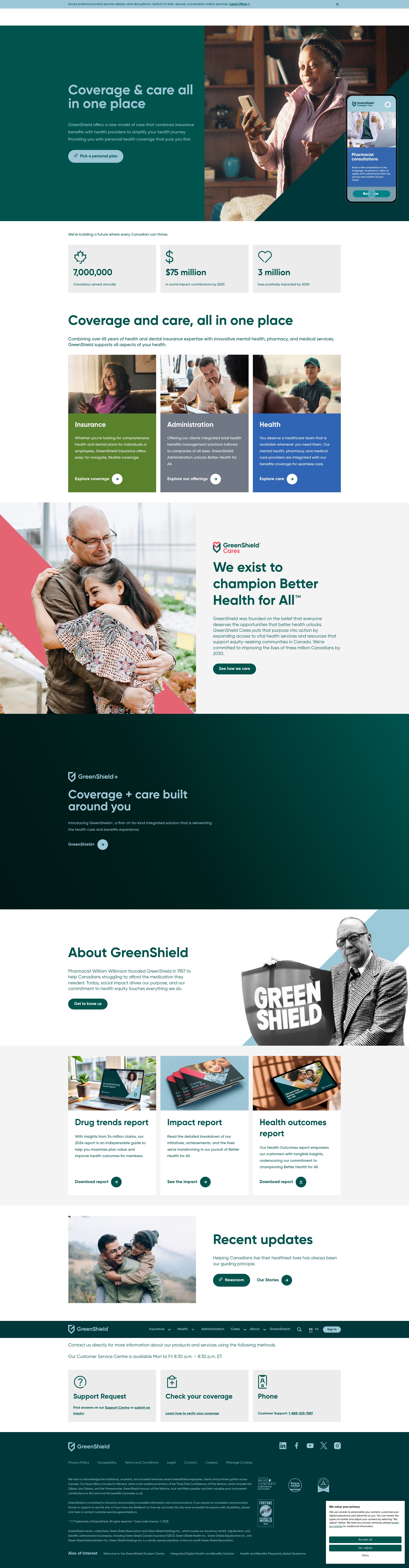 Screenshot of greenshield.ca