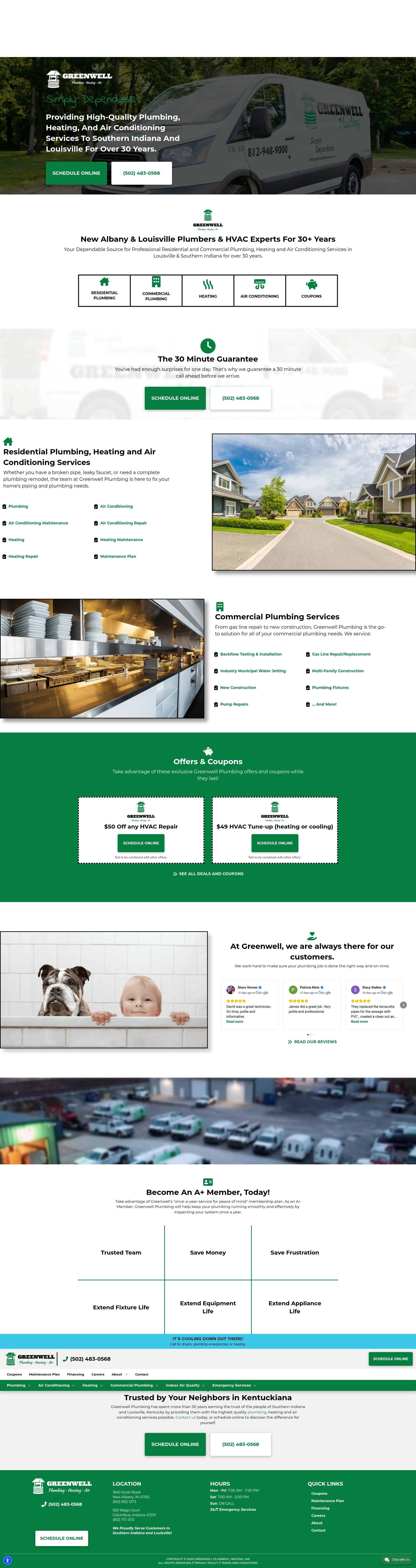 Screenshot of greenwellservice.com
