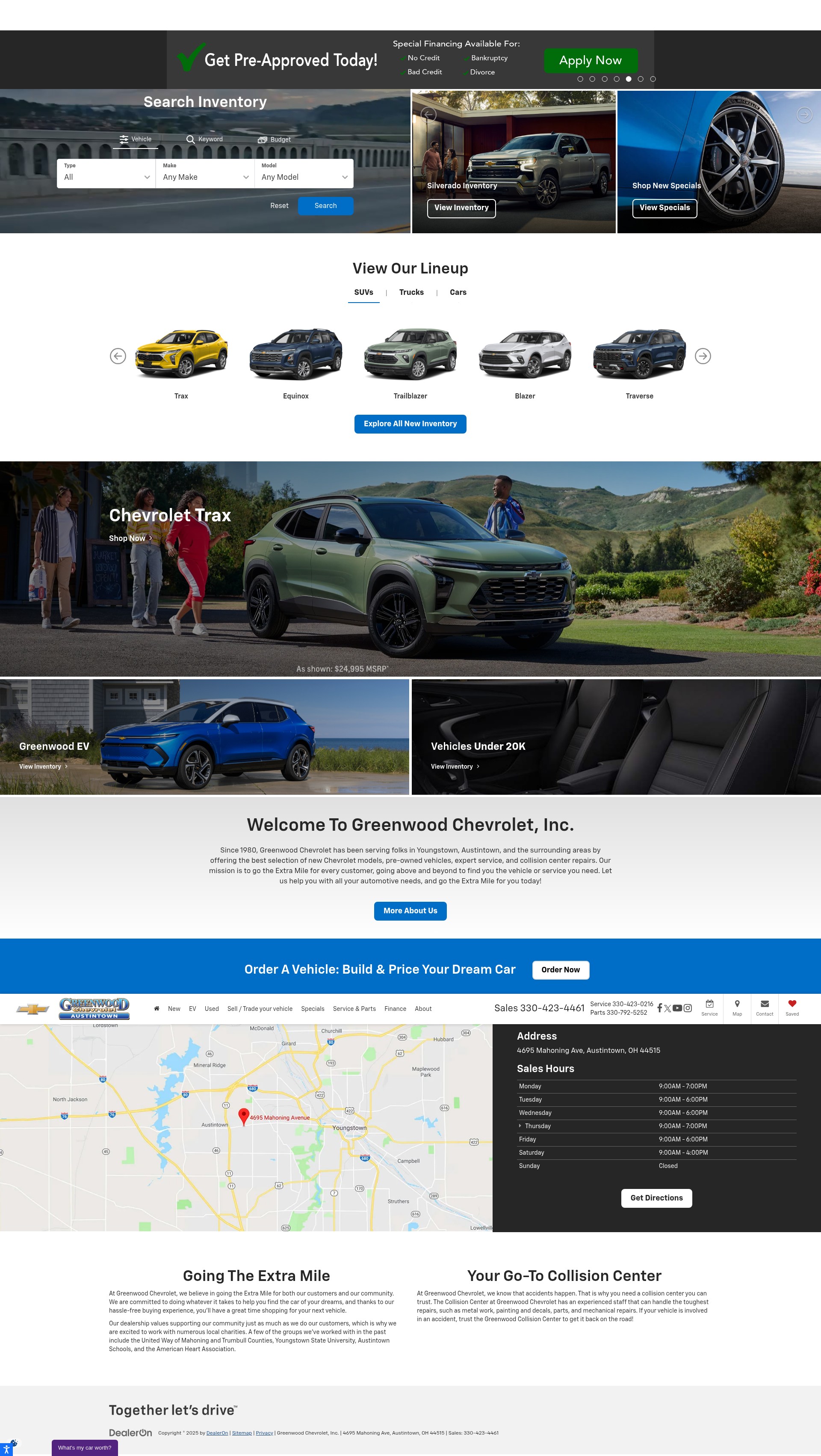 Screenshot of greenwoodchevrolet.com