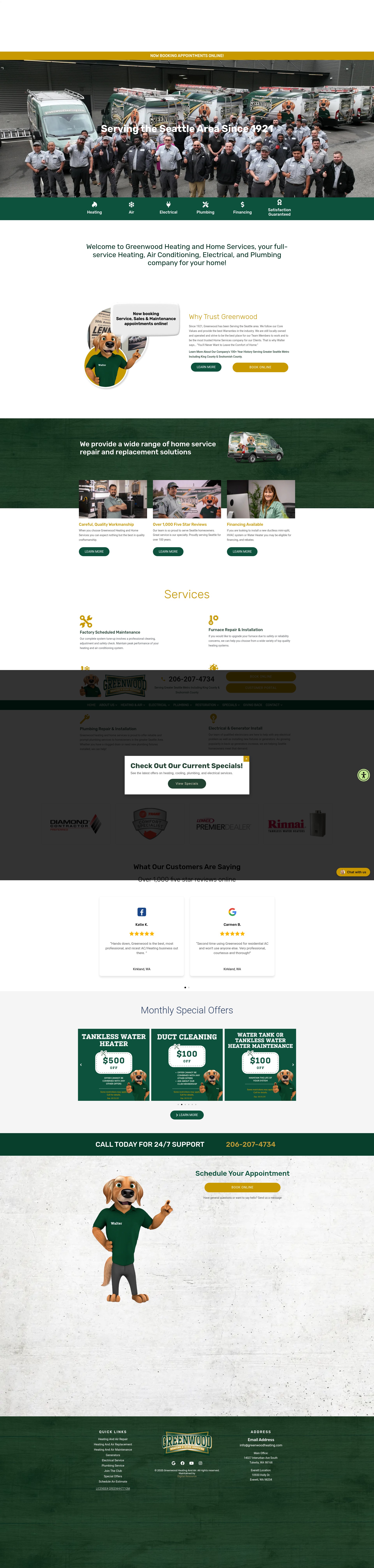 Screenshot of greenwoodheating.com