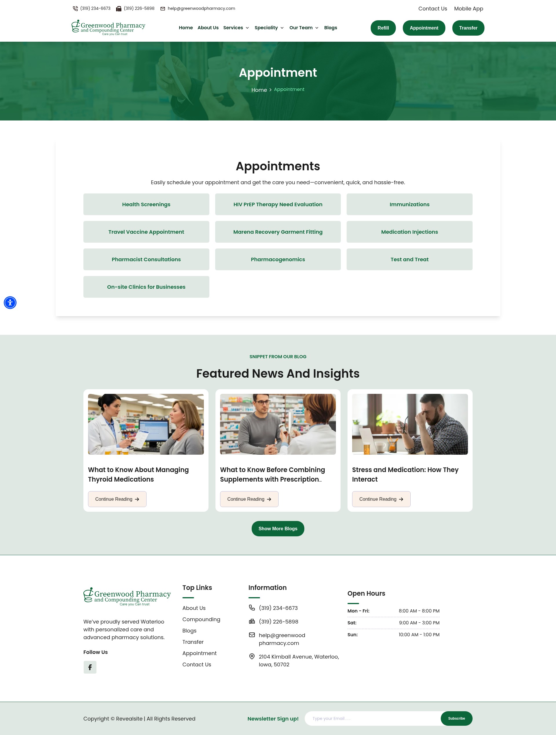 Screenshot of greenwoodpharmacy.com