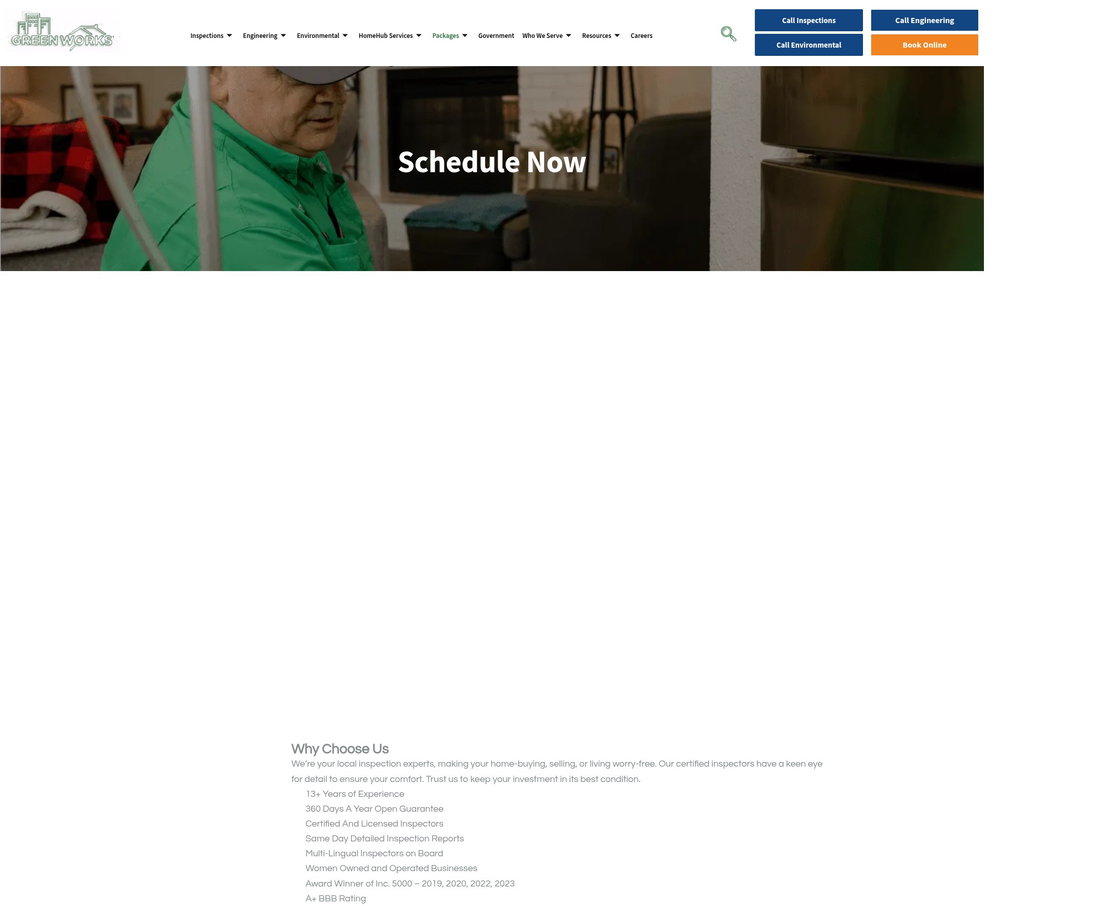 Screenshot of greenworksinspections.com