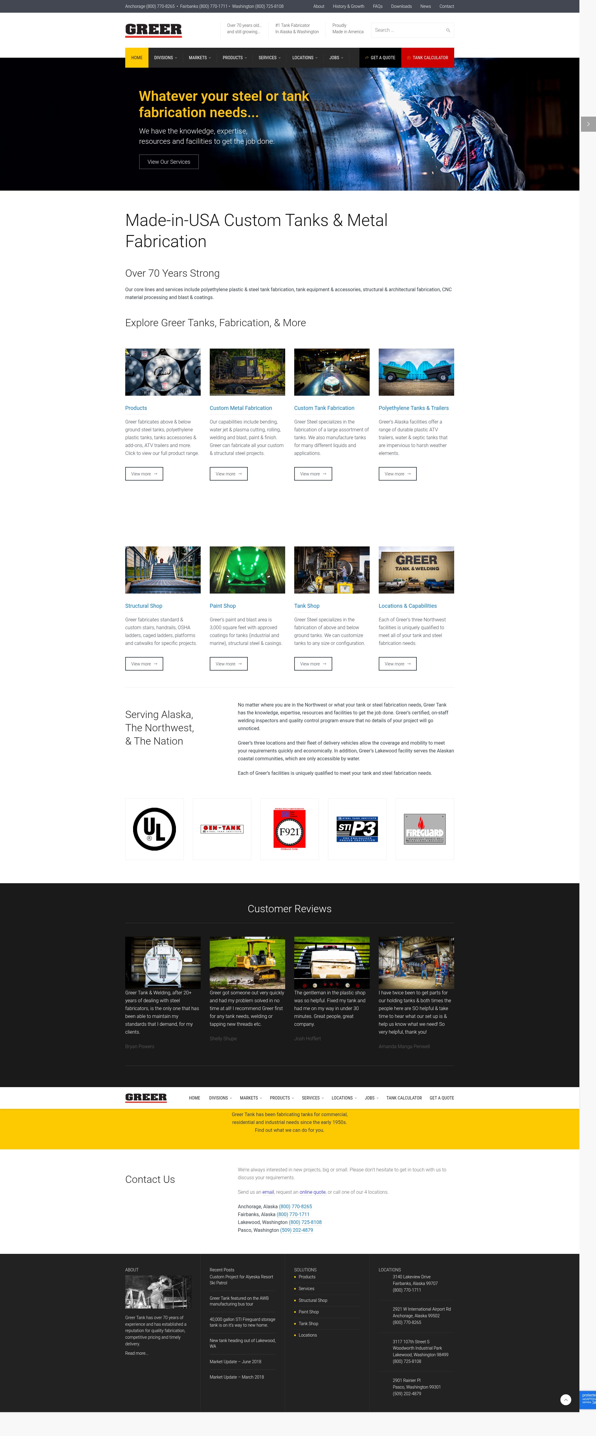 Screenshot of greertank.com